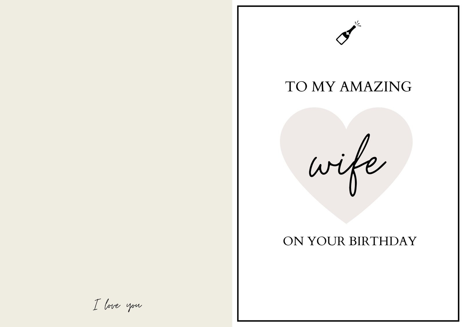 Free To Personalize Folded Birthday Card Templates | Canva throughout Foldable Free Printable Birthday Cards For Wife