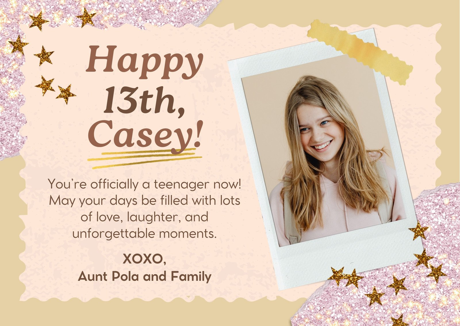 Free To Print And Edit 13Th Birthday Card Templates | Canva for Free Printable Happy 13th Birthday Cards