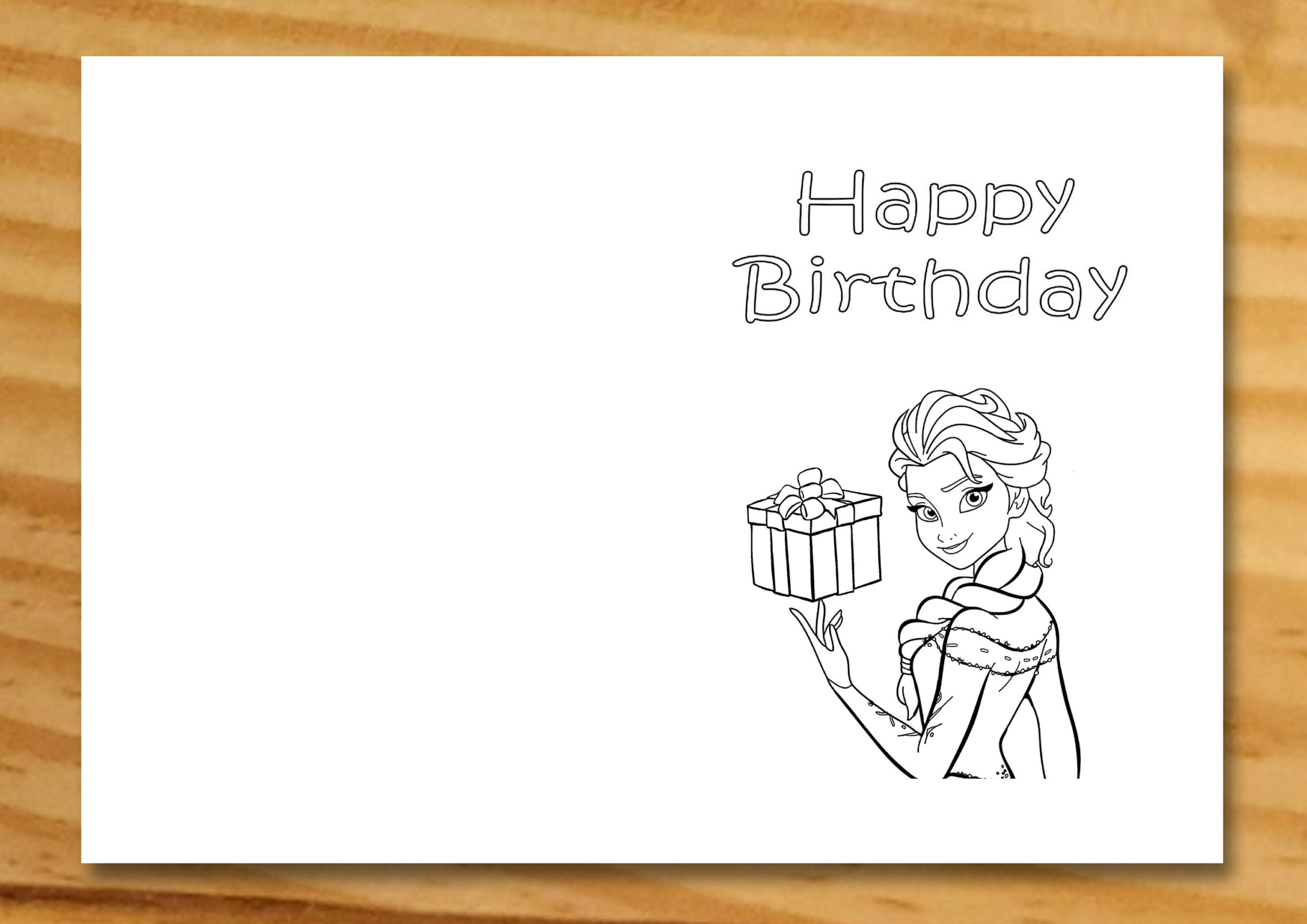 Frozen Birthday Card, Happy Birthday Card, Coloring Elsa Greeting intended for Frozen Printable Coloring Birthday Card