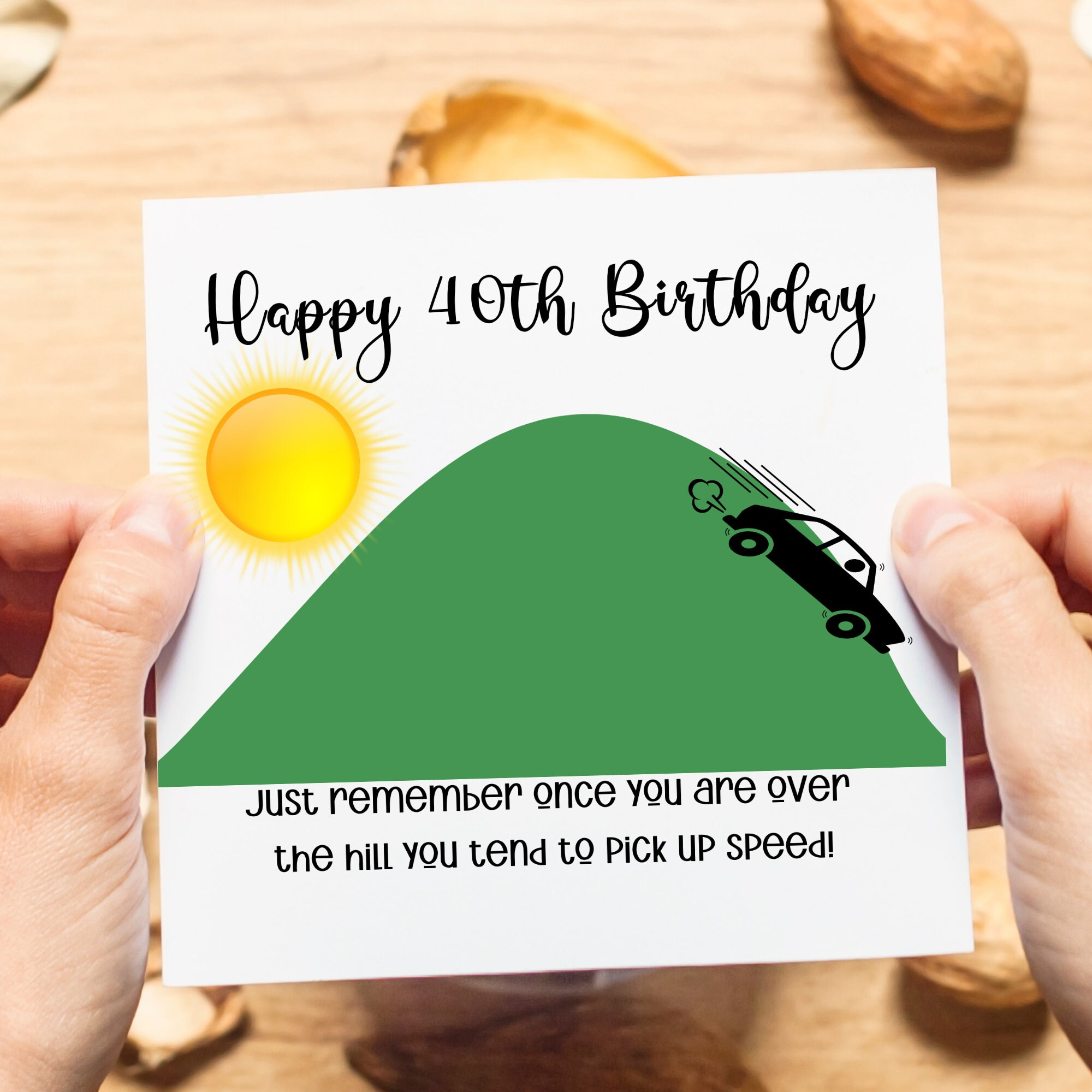 Funny 40Th Birthday Card Over The Hill Personalized, Birthday Card regarding Over The Hill Birthday Cards Printable