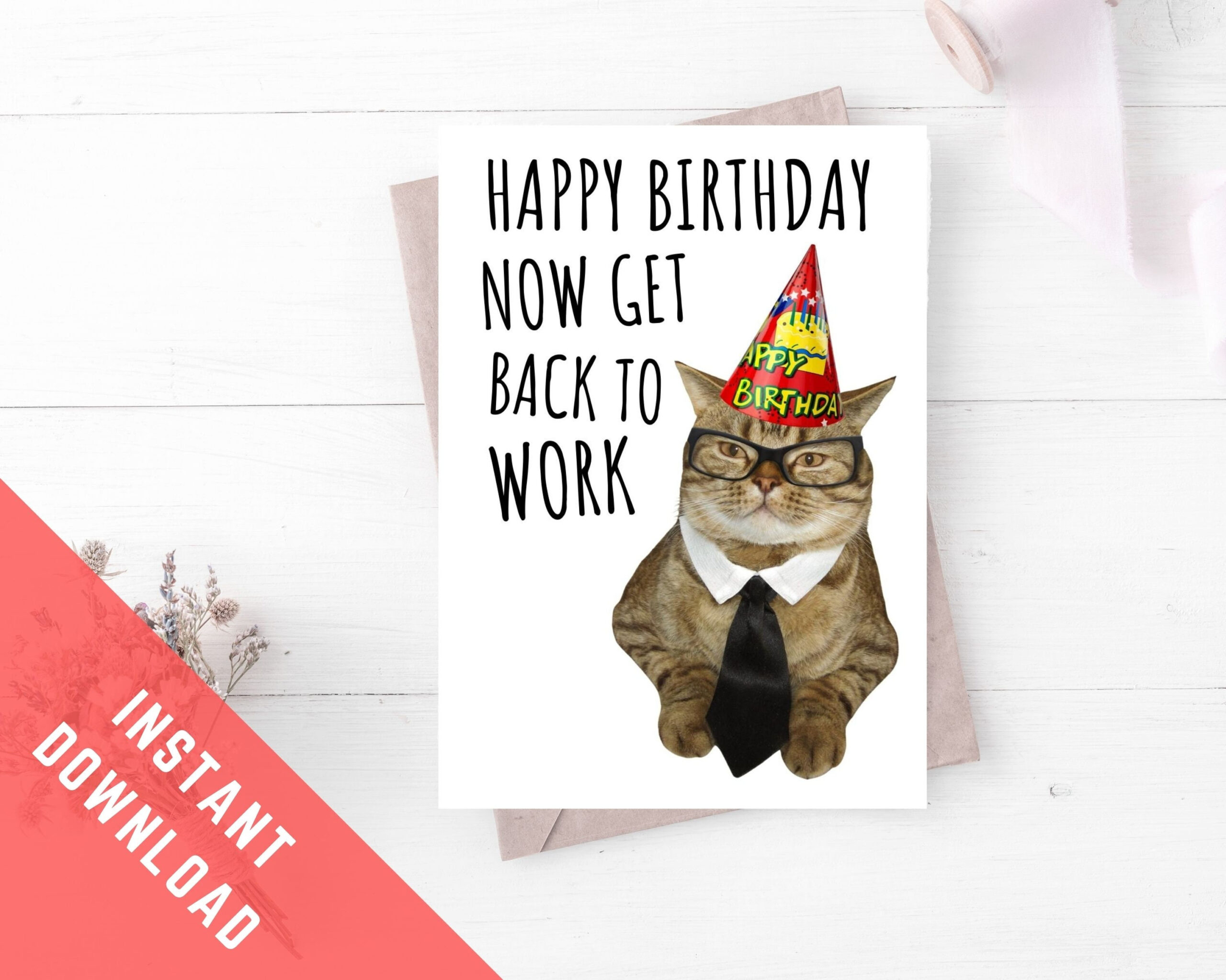 Funny Birthday Card For Coworker From Boss / Colleague. Printable regarding Printable Funny Birthday Greeting Cards