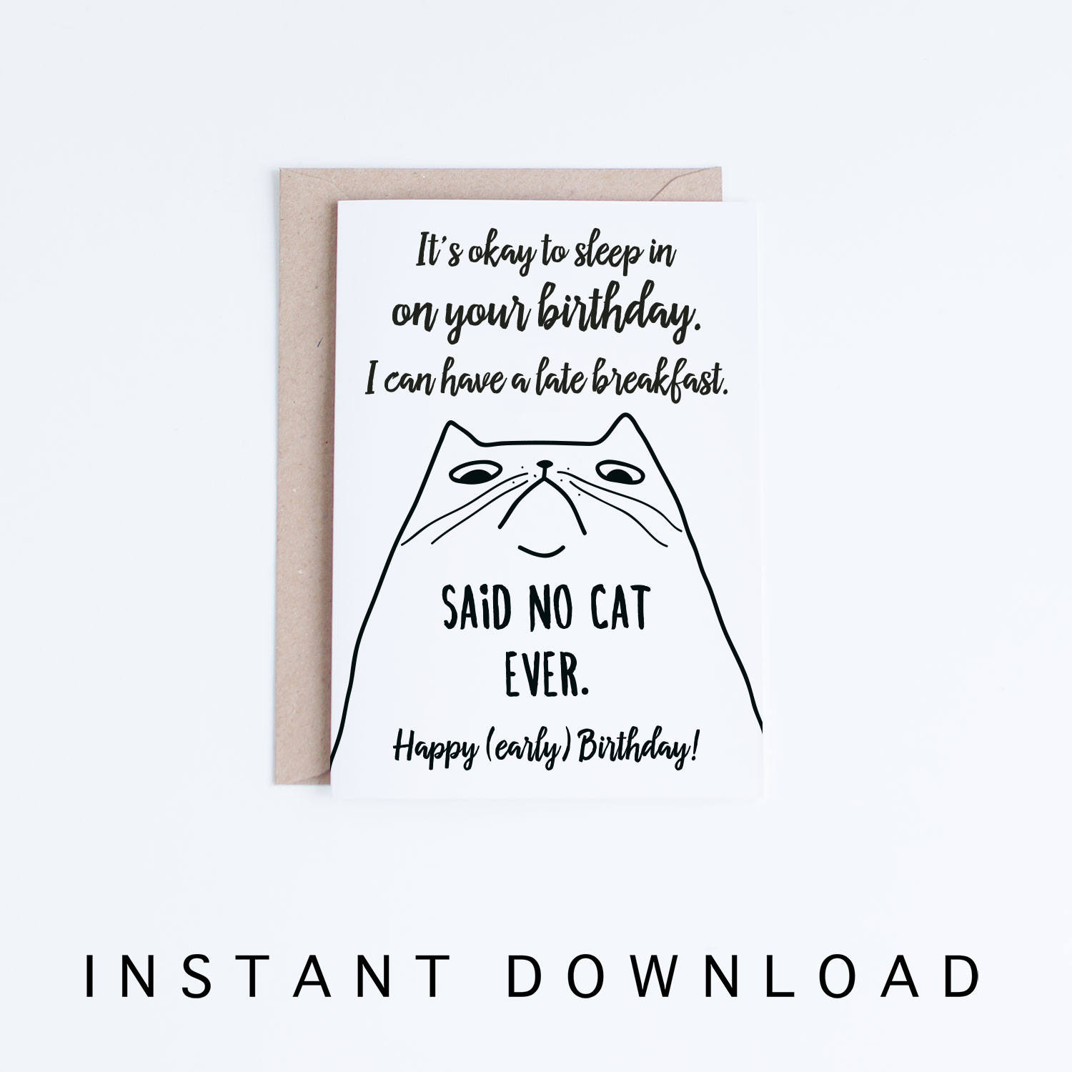 Funny Cat Birthday Cards Instant Download, Printable Birthday regarding Funny Cat Birthday Cards Printable