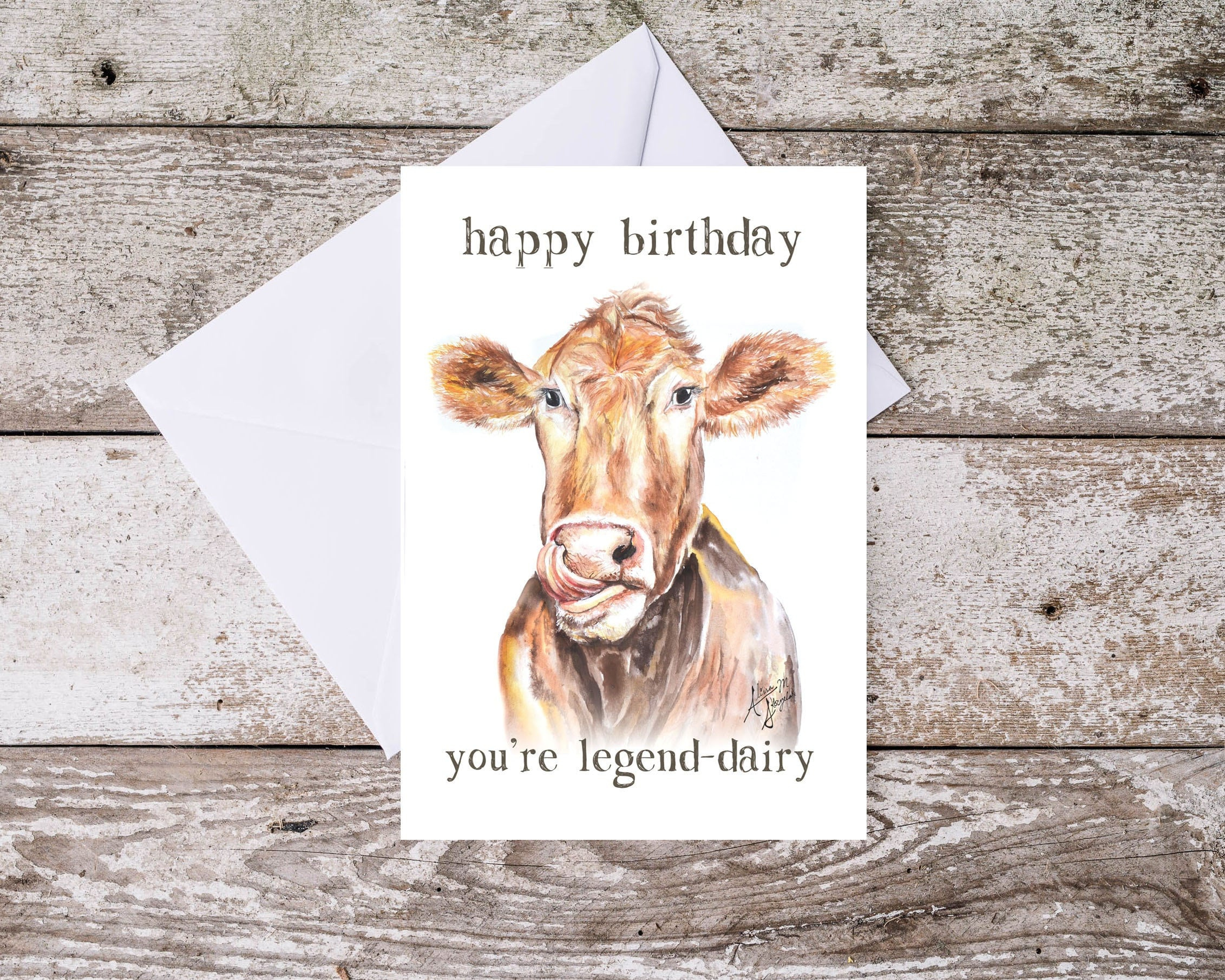 Funny Printable Cow Birthday Card Digital Download 5X7 Inch A7 inside Printable Cow Birthday Cards