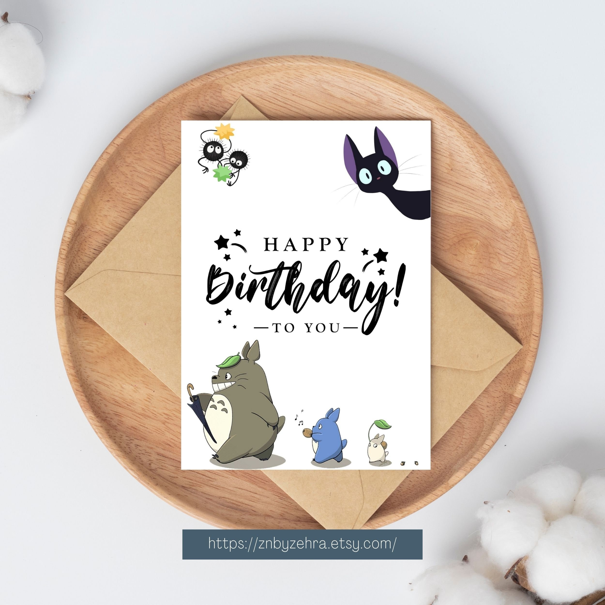 Ghibli Happy Birthday To You Card Printable, Totoro And Friends inside Totoro Birthday Card Printable