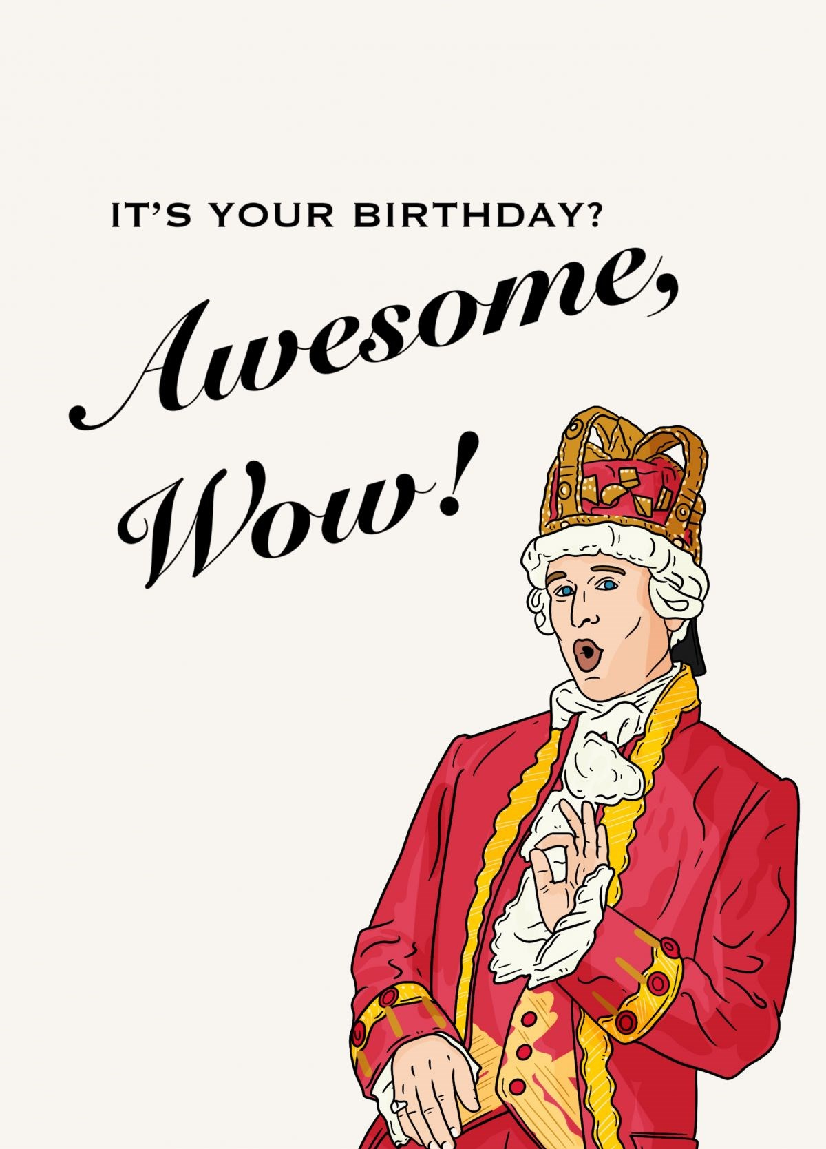 Hamilton It&amp;#039;S Your Birthday Awesome Wow Card | Scribbler pertaining to Hamilton Birthday Card Printable