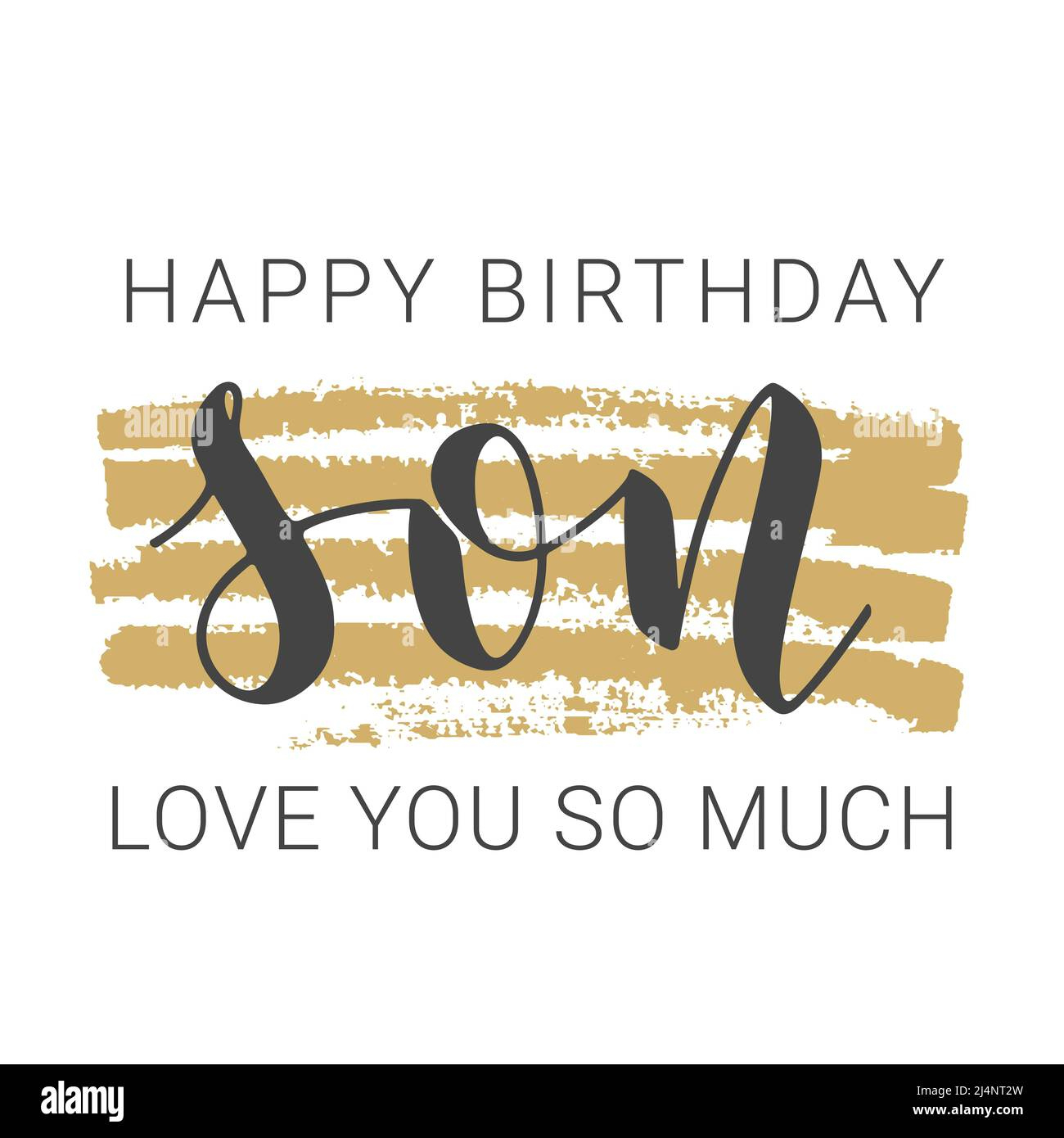 Handwritten Lettering Of Happy Birthday Son. Template For Banner inside Wonderful Son Free Printable Birthday Cards For Son