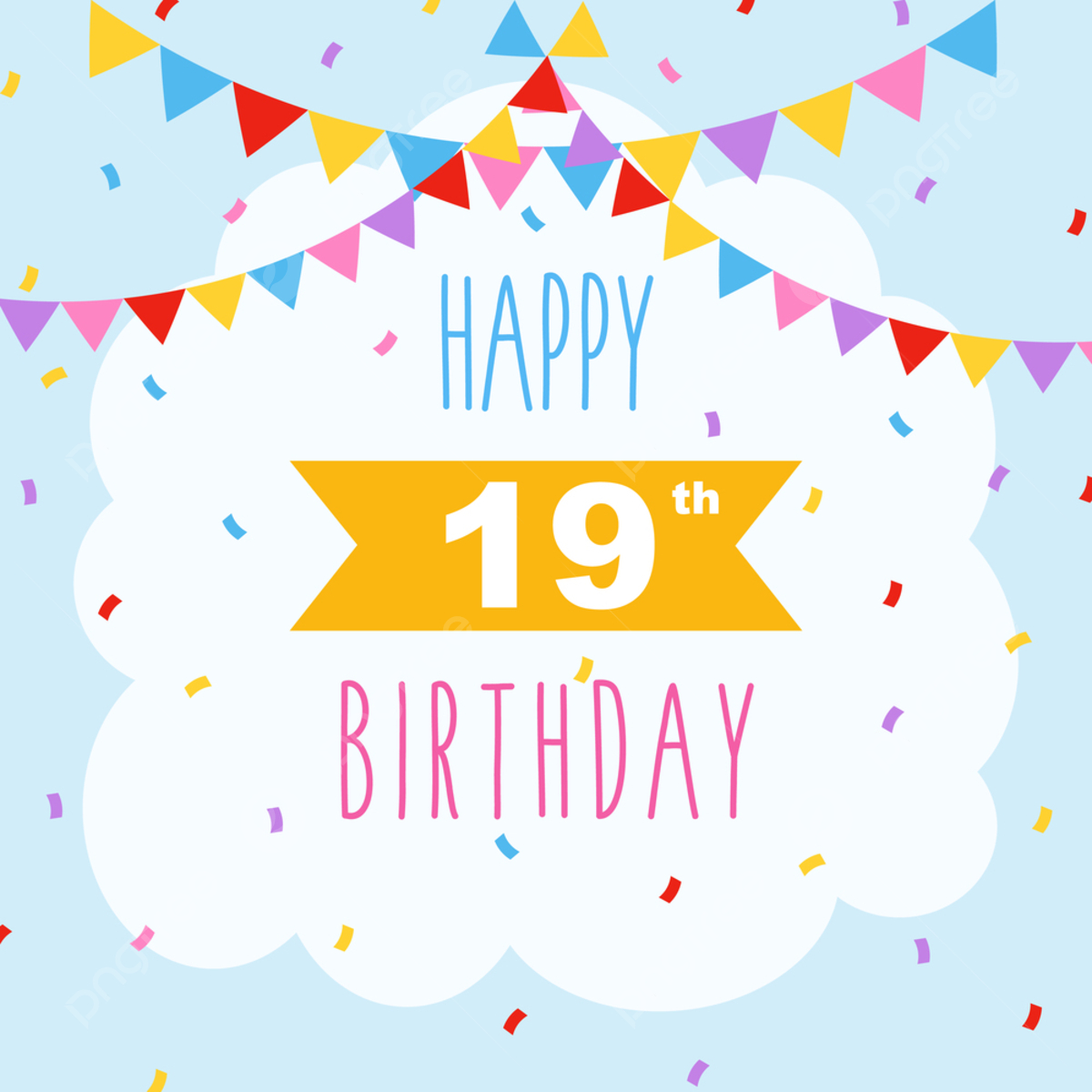 Happy 19Th Birthday Card Poster Template Download On Pngtree intended for Free Printable 19th Birthday Cards