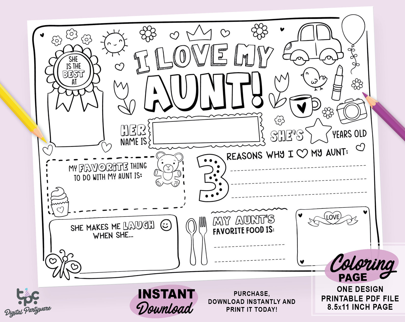 Happy Birthday Aunt Coloring Page Printable All About My Aunt Fill regarding Free Printable Coloring Birthday Cards For Aunt