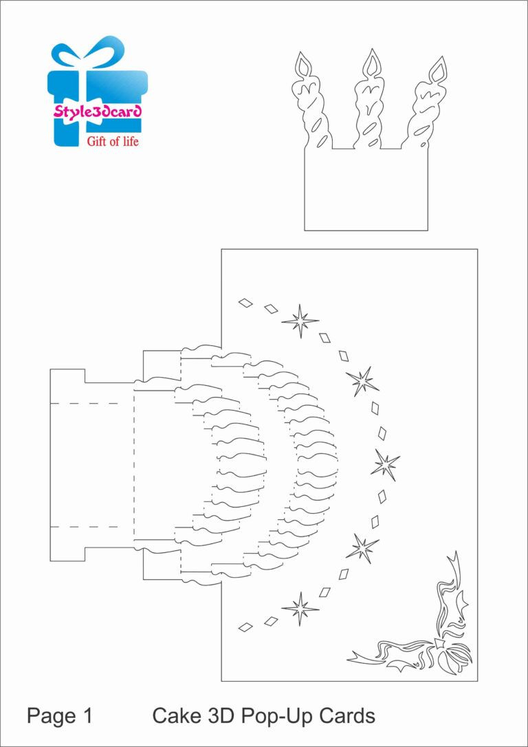 Happy Birthday-Cake-3D-Pop-Up-Greeting-Card/ Kirigami For Happy inside Free Printable Pop Up Birthday Card Templates