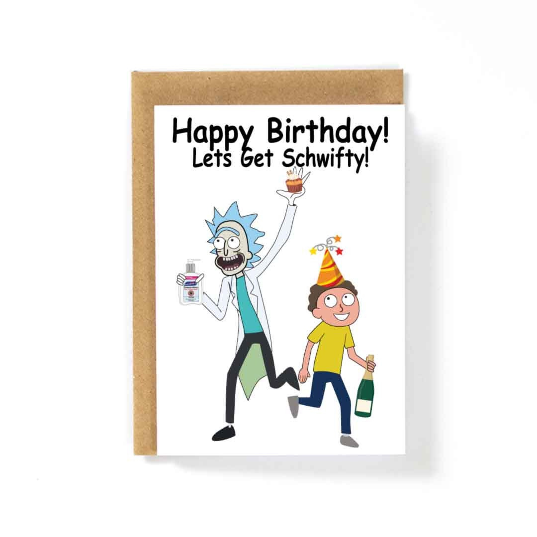 Happy Birthday Card Rick - Etsy pertaining to Printable Rick And Morty Birthday Card