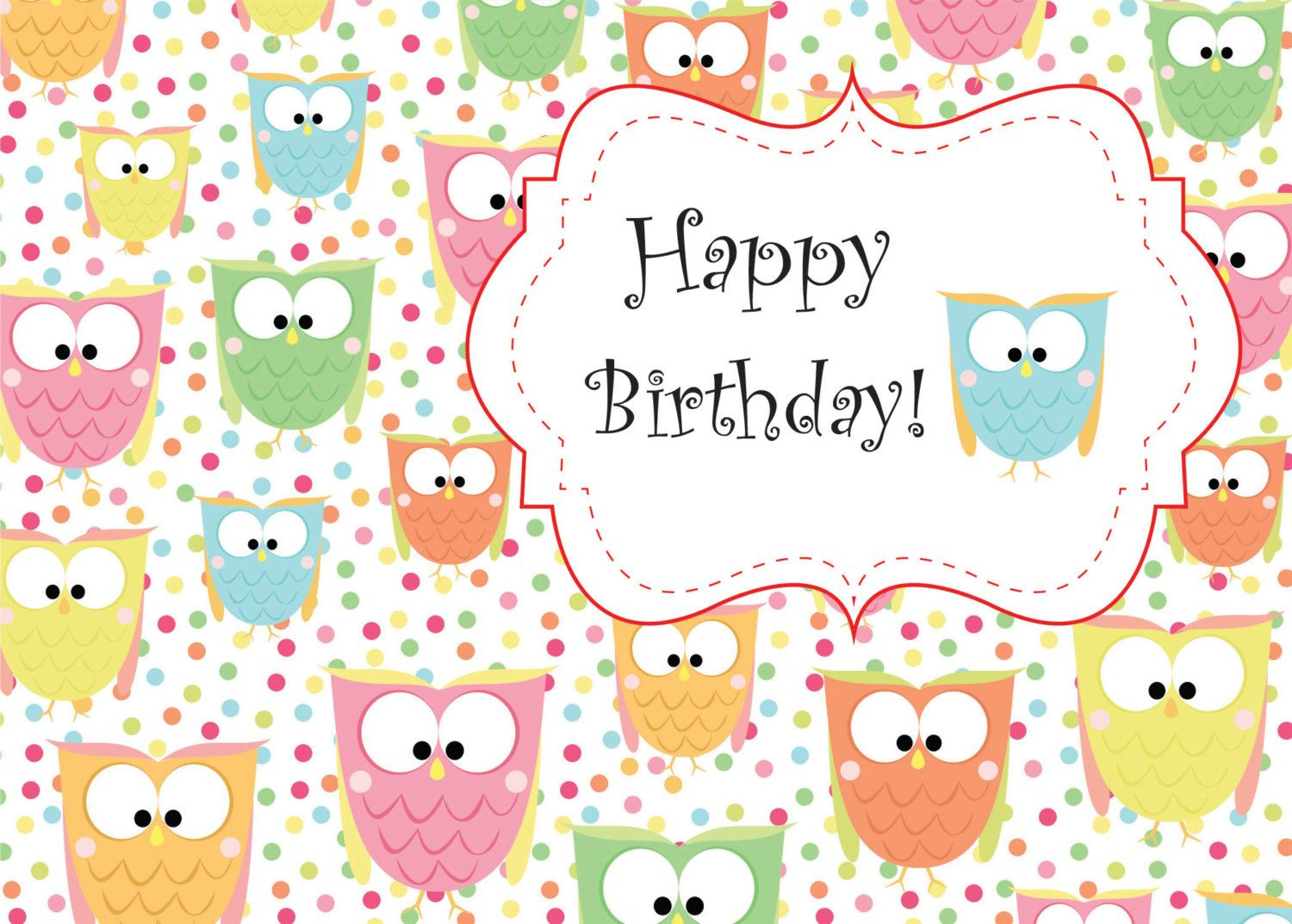 Happy Birthday Cards Printable | Cool Happy Birthday Images, Happy regarding Owl Birthday Card Printable