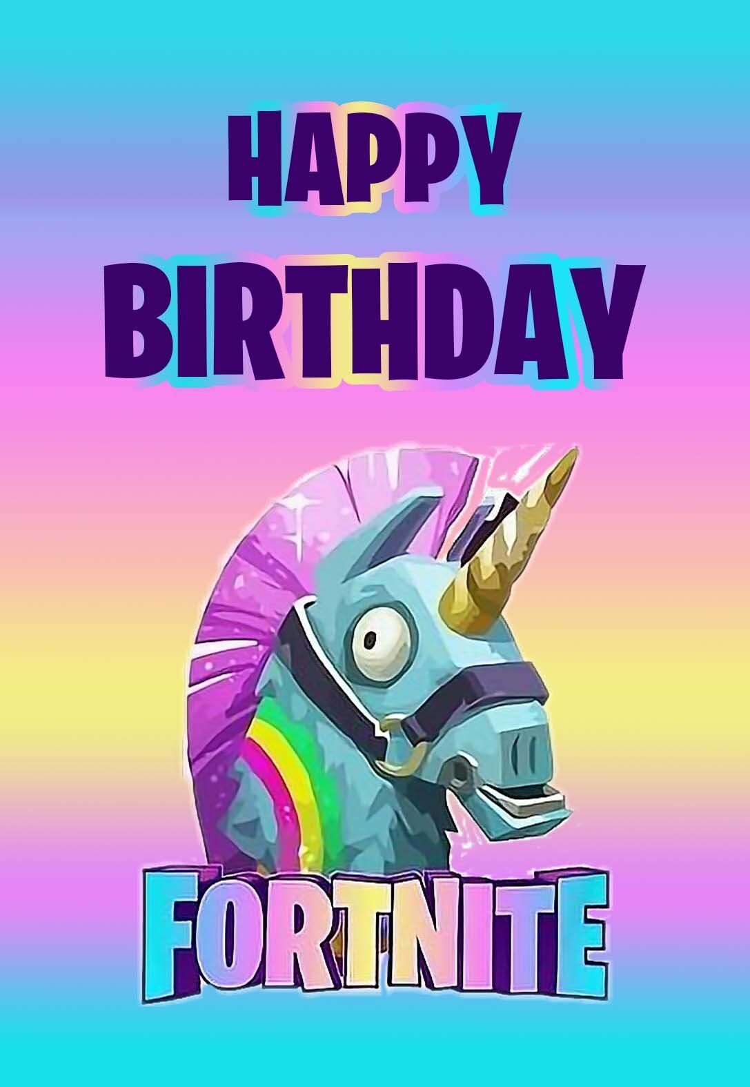 Happy Birthday Cards Printable, Free Printable Birthday Cards in Fortnite Birthday Cards Printable