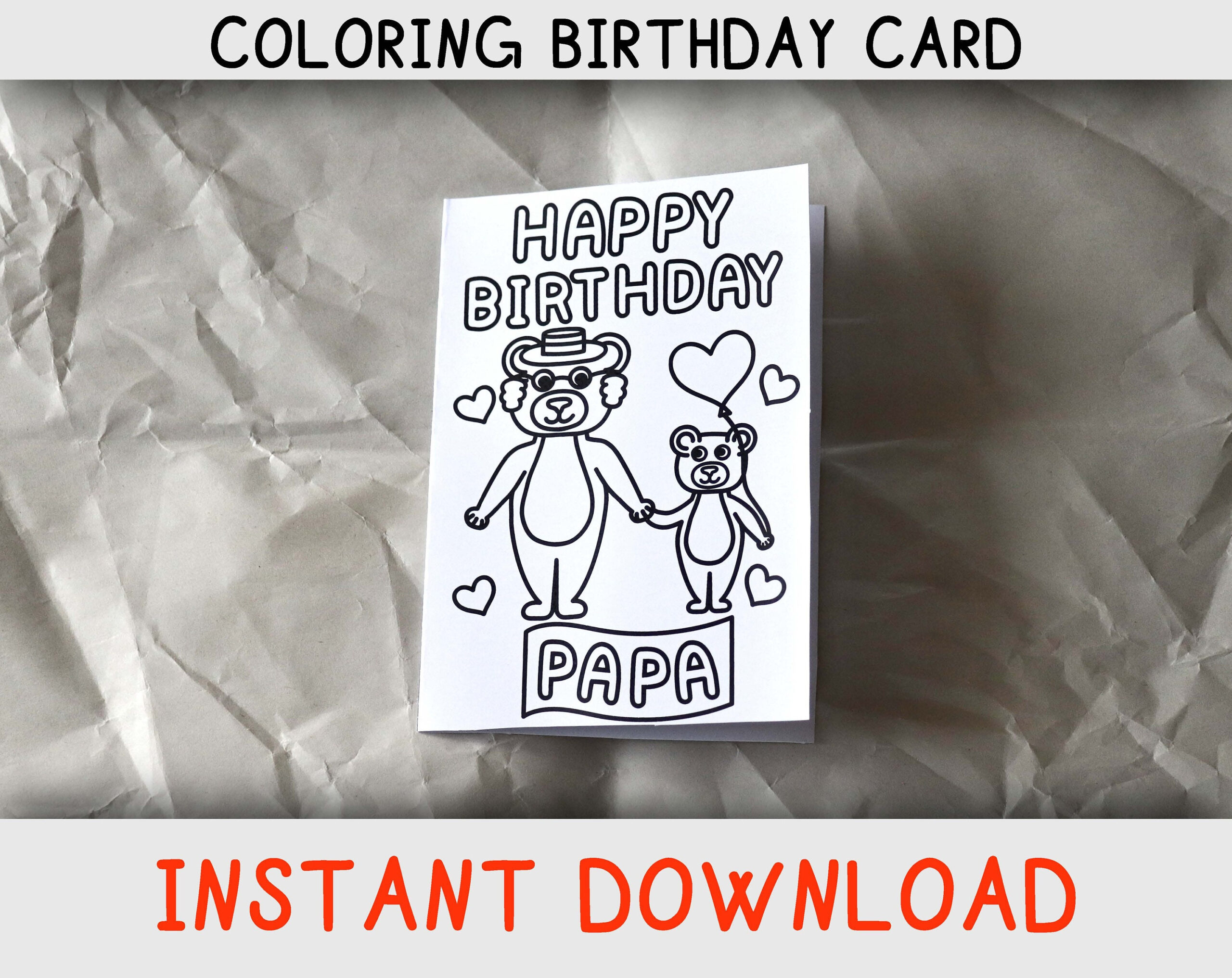 Happy Birthday Coloring Card For Papa From Child / Childern With in Printable Birthday Cards For Papa