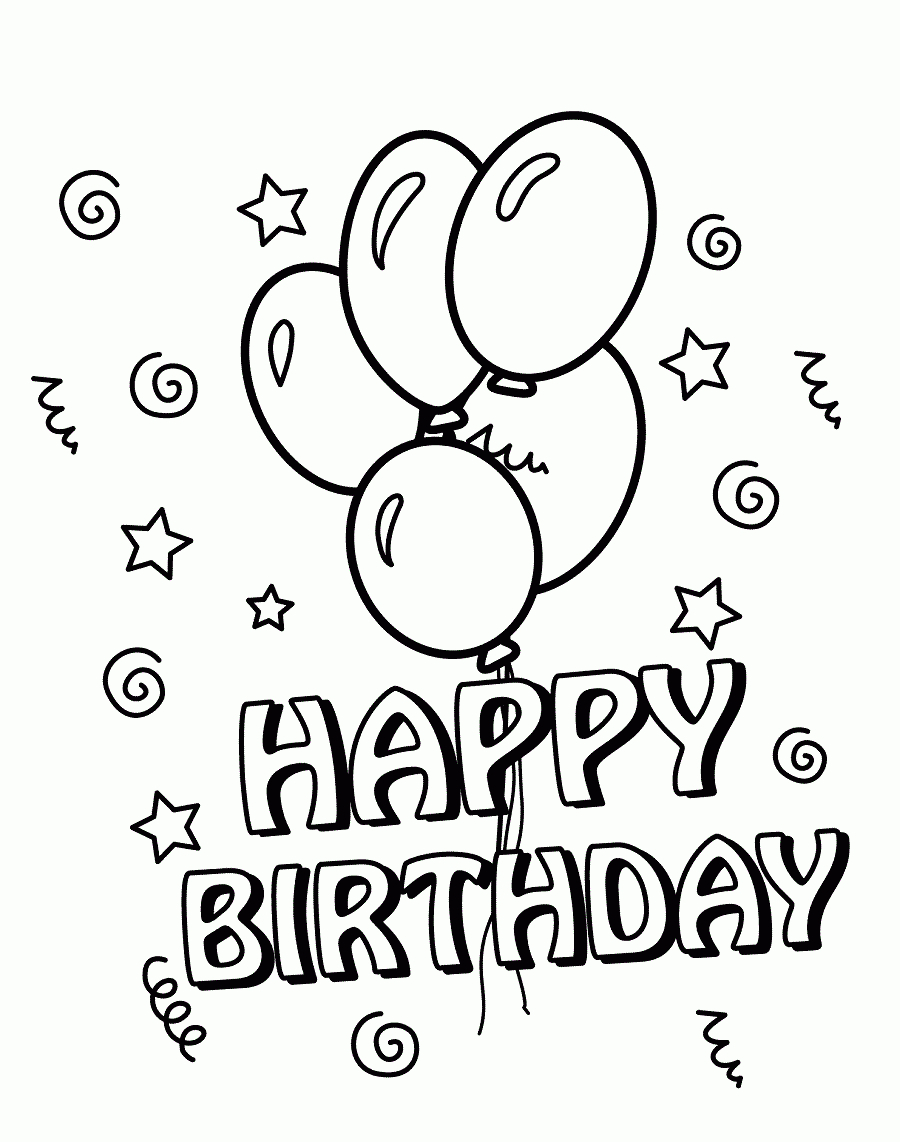 Happy Birthday Coloring Card inside Birthday Card Printable Coloring Page