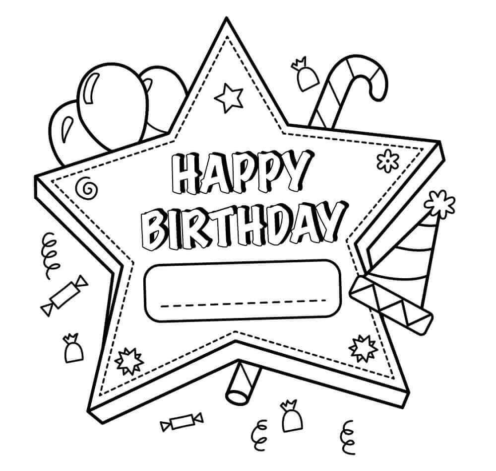 Happy Birthday Coloring Pages – Printable Coloring Pages intended for Birthday Card to Color Printable