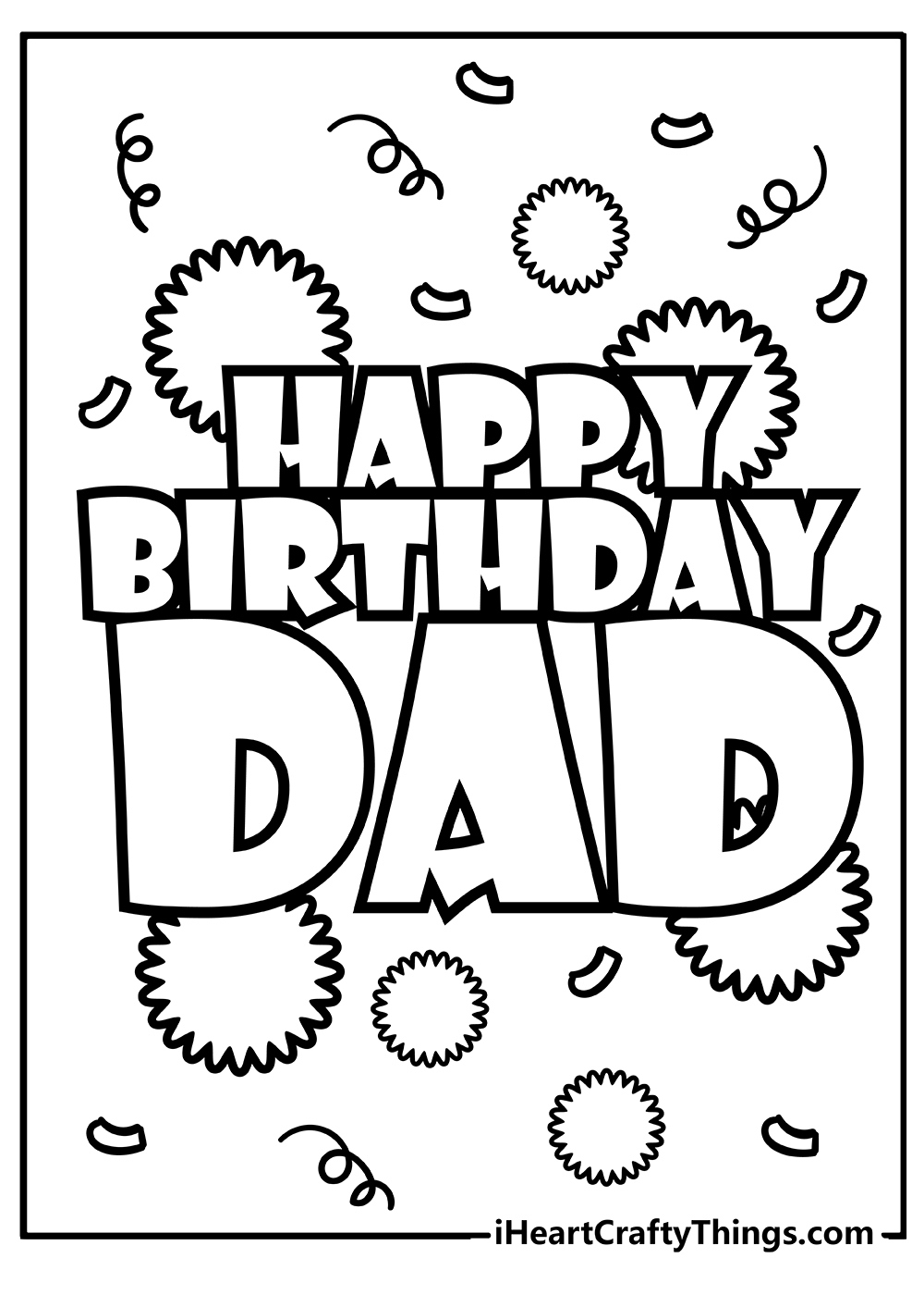 Happy Birthday Dad Coloring Pages (100% Free Printables) in Printable Birthday Cards For Daddy From Daughter