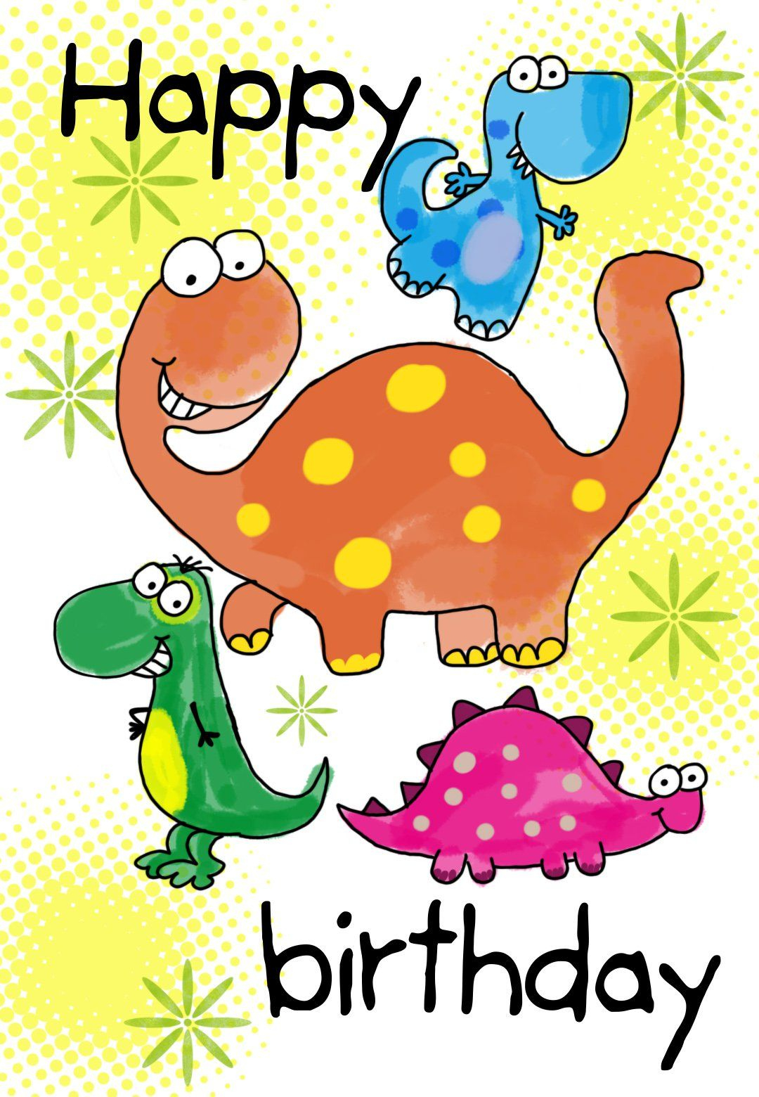 Happy Birthday Dinosaurs - Birthday Card (Free) | Greetings Island with regard to Printable Dinosaur Happy Birthday Card