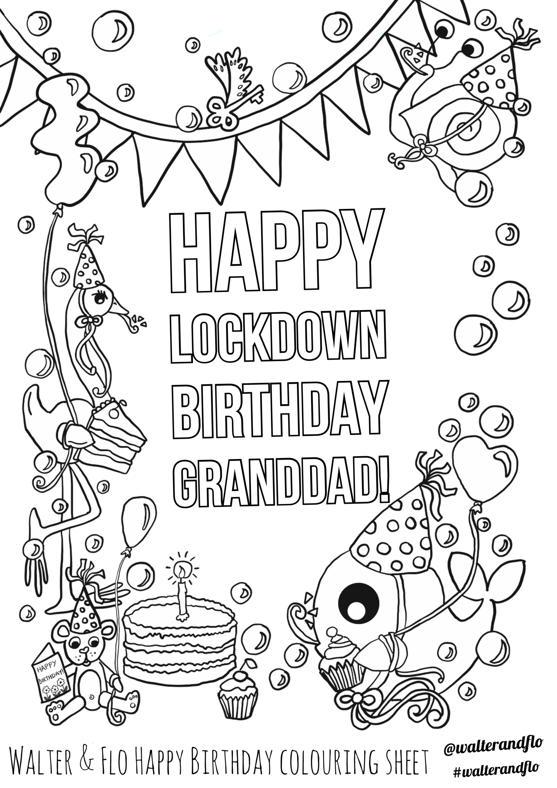 Happy Birthday Granddad Colouring Page pertaining to Free Printable Coloring Birthday Cards For Grandpa