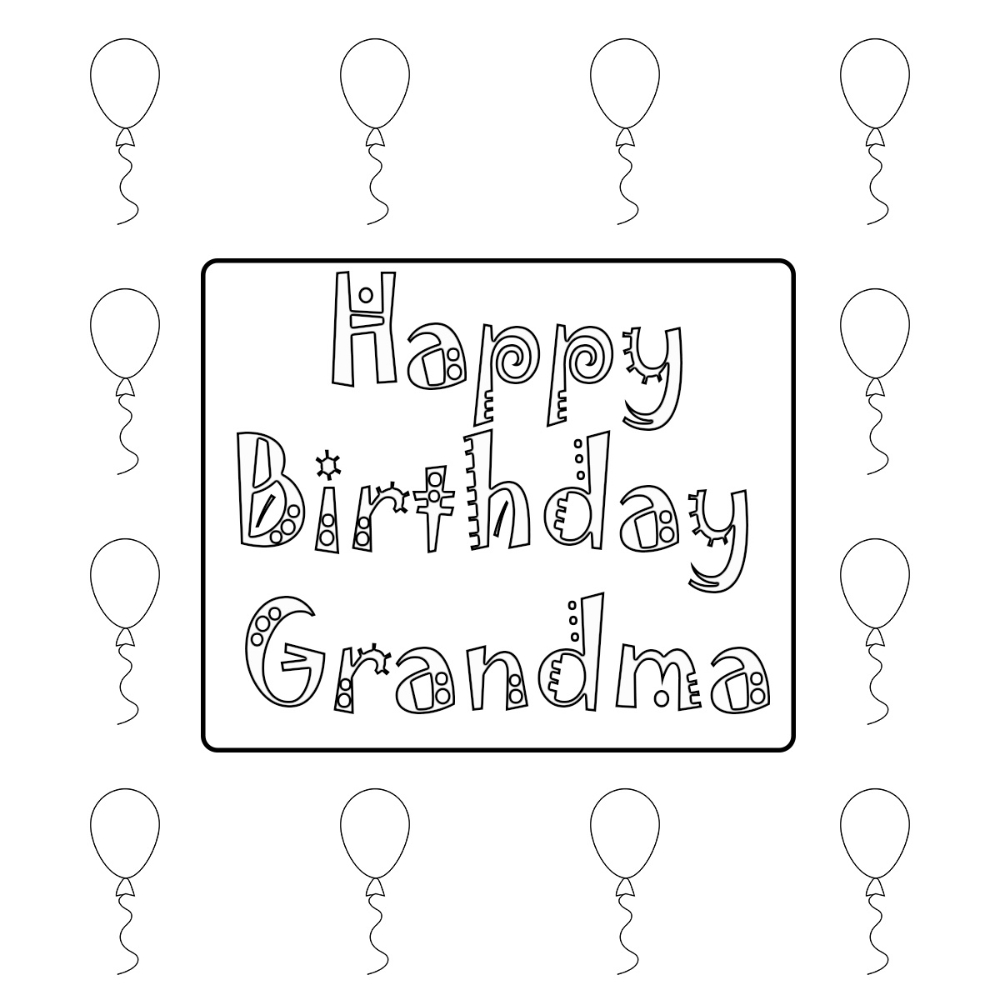 Happy Birthday Grandma Coloring Pages Printable | K5 Worksheets in Printable Coloring Birthday Cards For Grandma