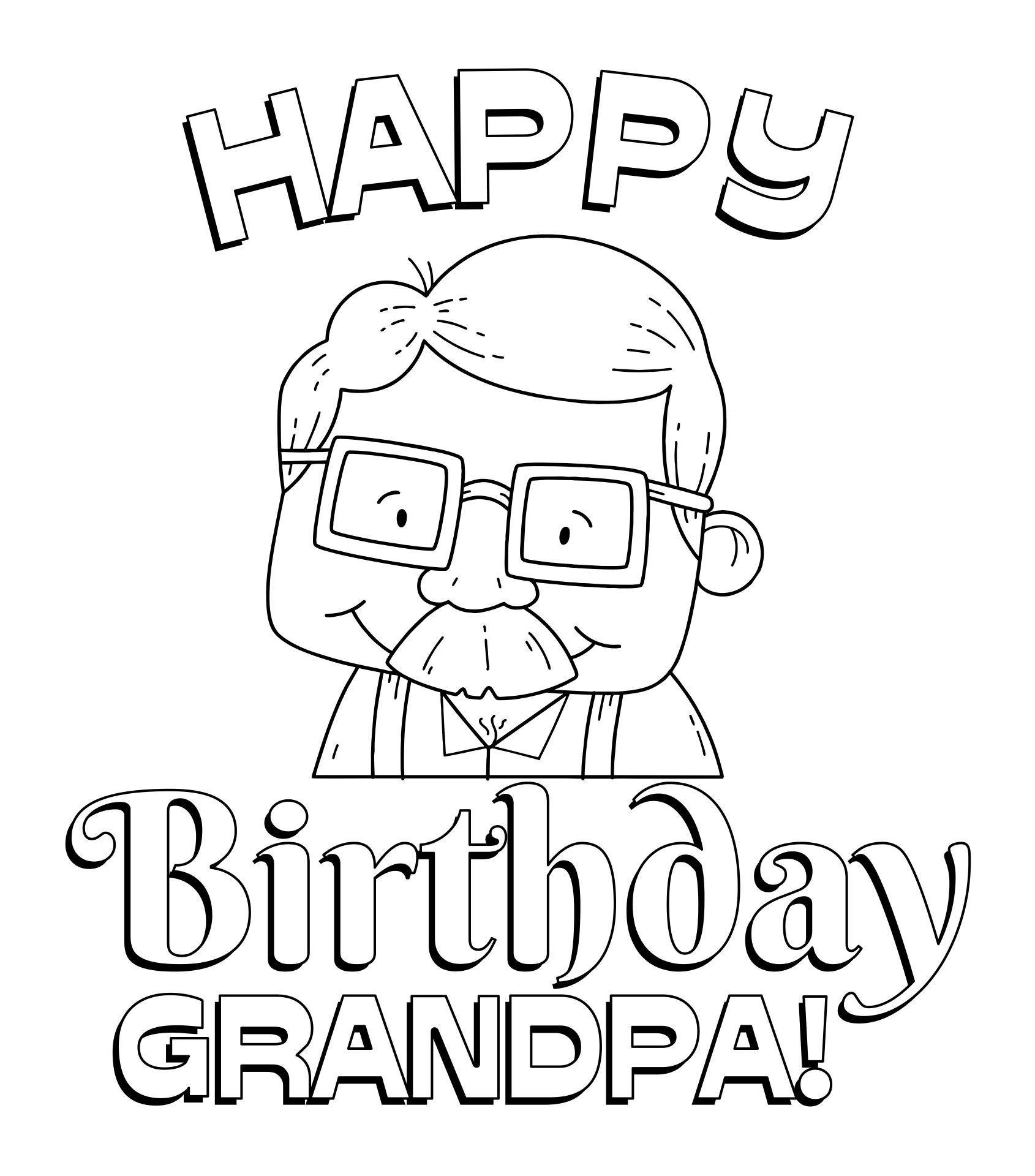 Happy Birthday Grandpa - 10 Free Pdf Printables | Printablee for Grandpa Birthday Card Printable