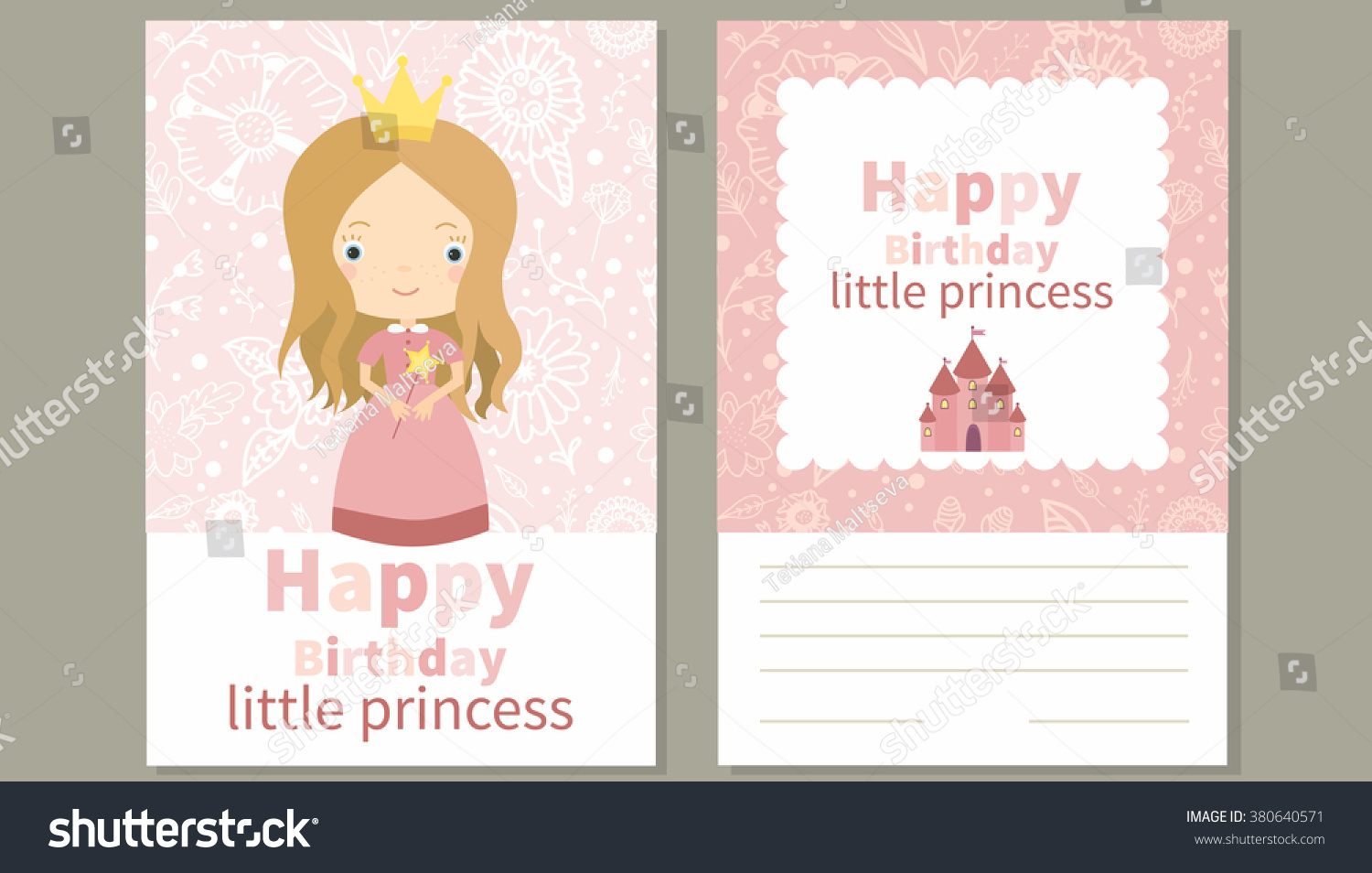 Happy Birthday Little Princess Birthday Card: Stock-Vektorgrafik regarding Printable Princess Birthday Card