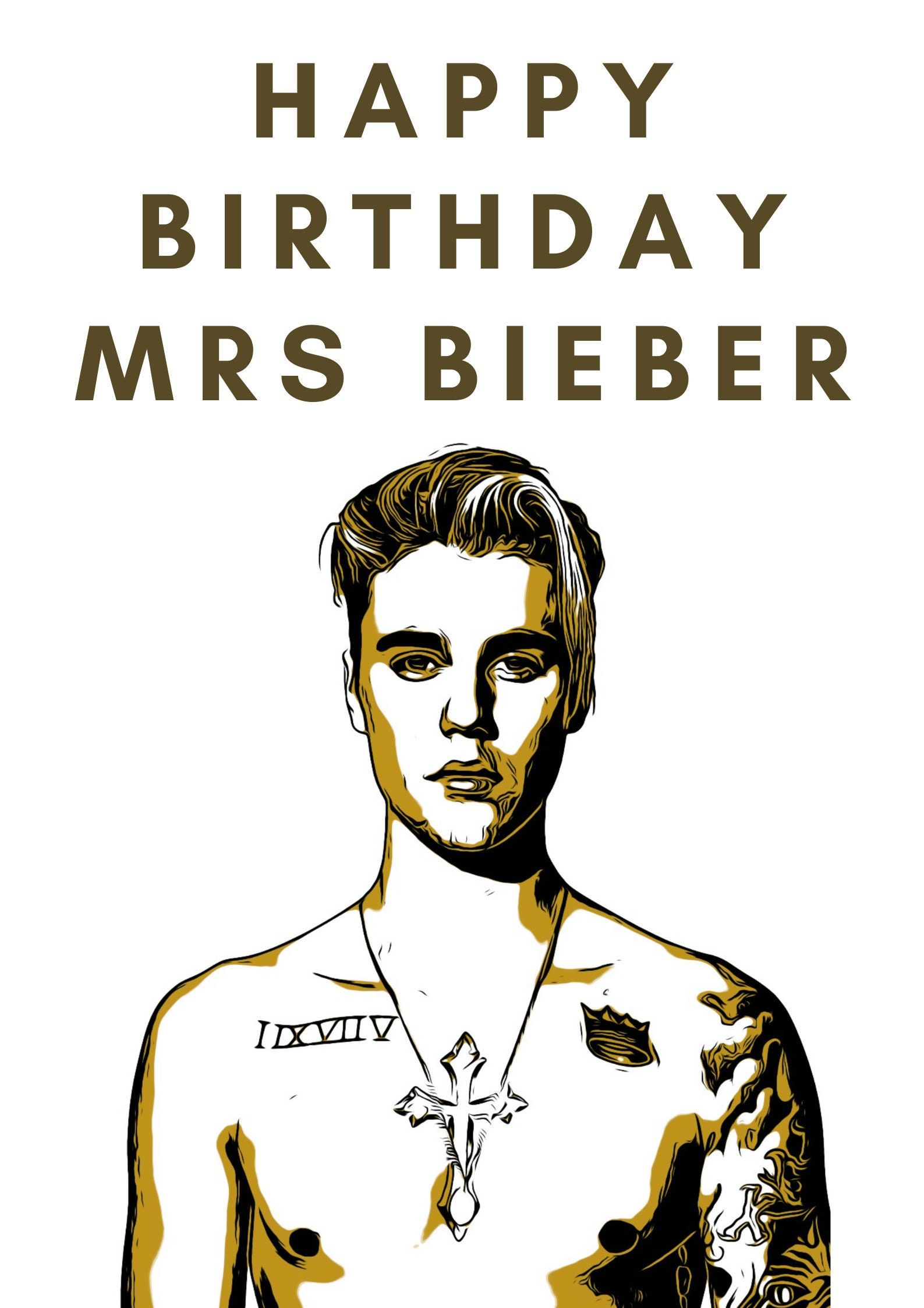 Happy Birthday Mrs Bieber Birthday Card Justin Bieber, Beliebers for Justin Bieber Birthday Card Printable