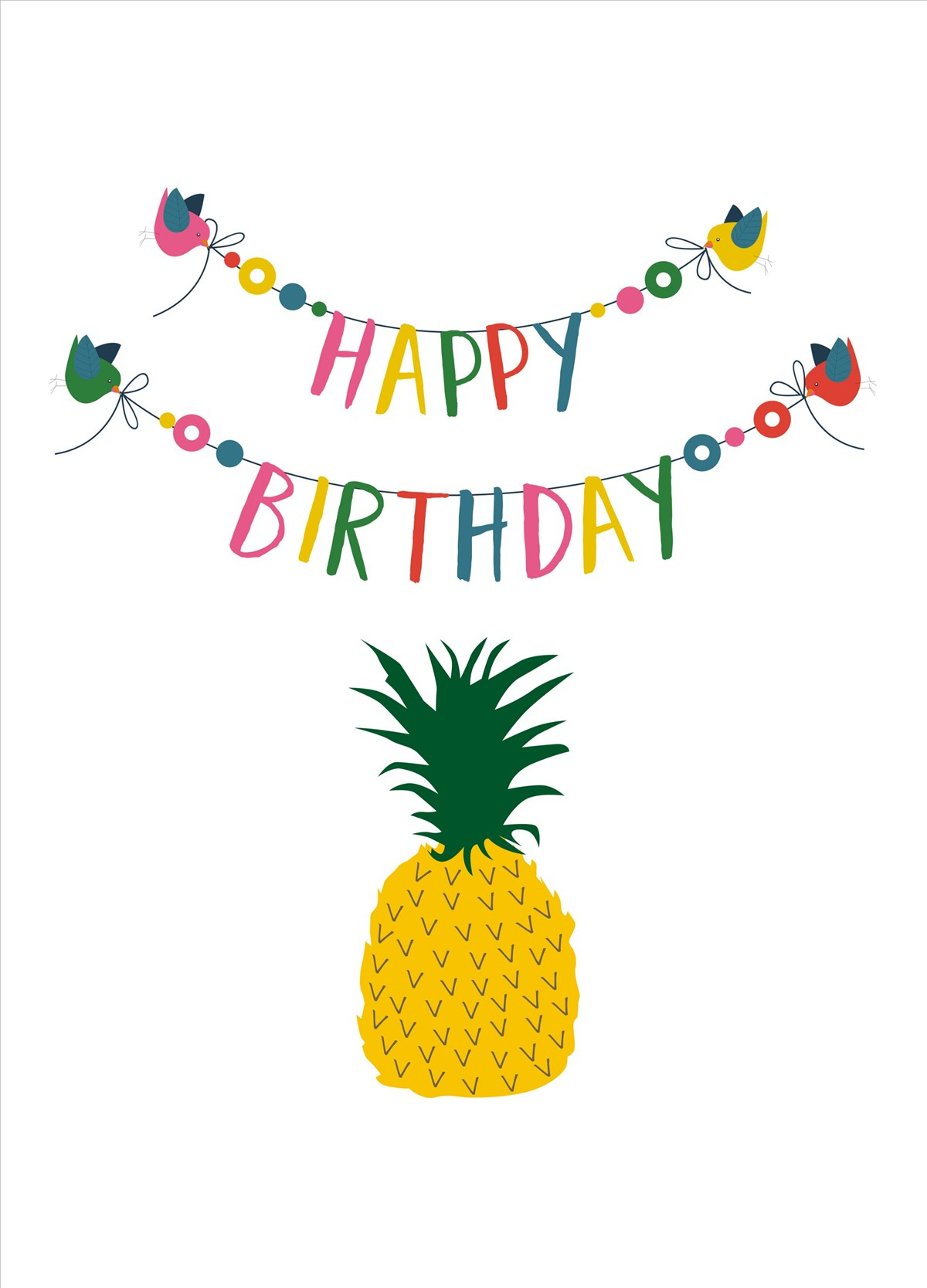 Happy Birthday Pineapple Bunting Card | Scribbler with Printable Pineapple Birthday Card