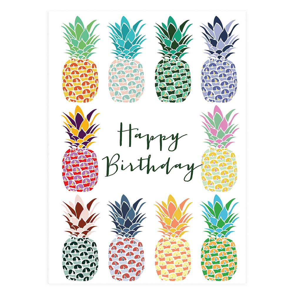 Happy Birthday Pineapples with Pineapple Birthday Card Printable