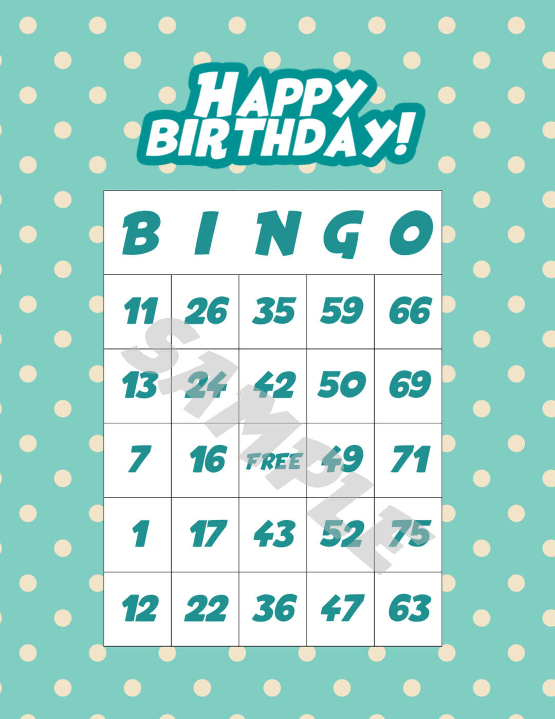 Happy Birthday! Printable Bingo Cards! 20, 50, 200, 500, 1000 inside Printable Birthday Bingo Cards