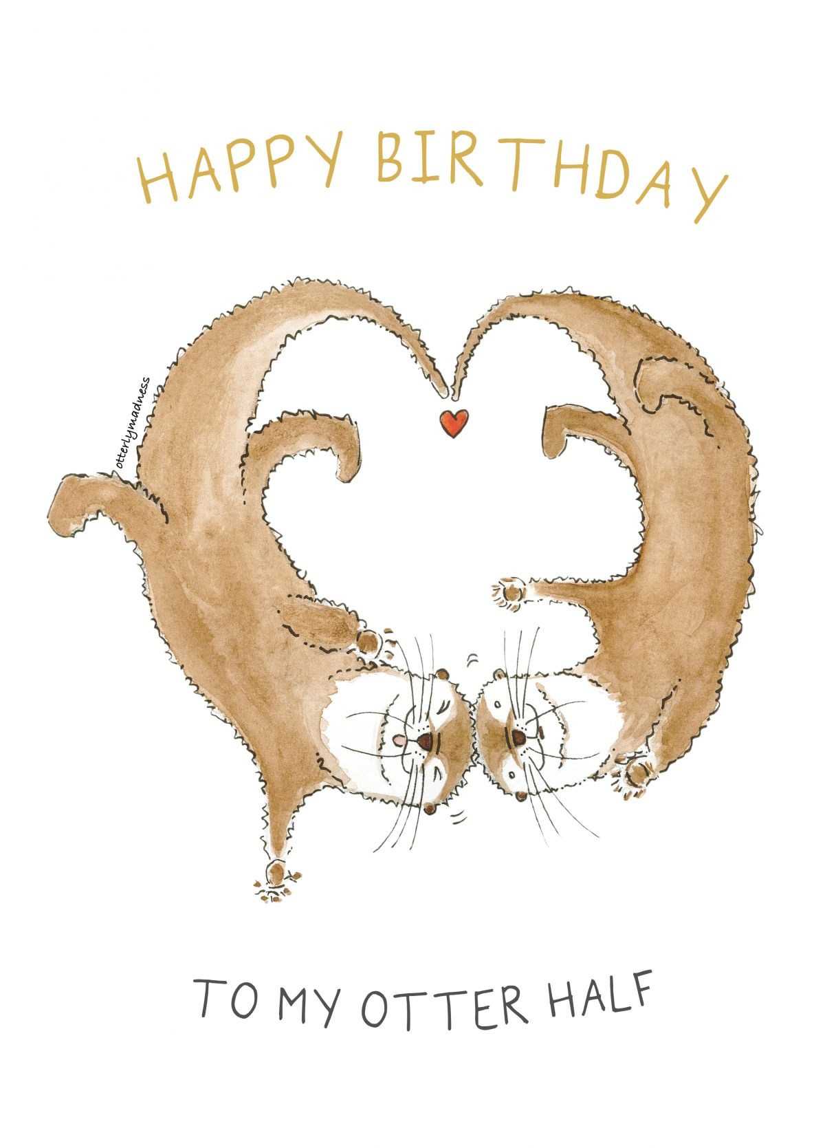 Happy Birthday To My Otter Half Card | Scribbler for Otter Birthday Card Printable