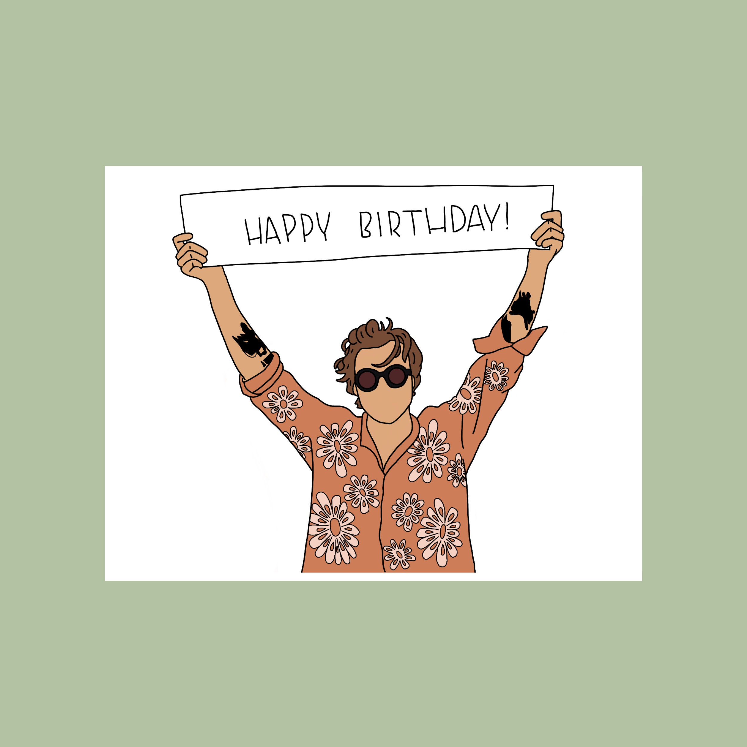 Harry Styles Birthday Card | Printed Birthday Card inside Harry Styles Birthday Card Printable Free