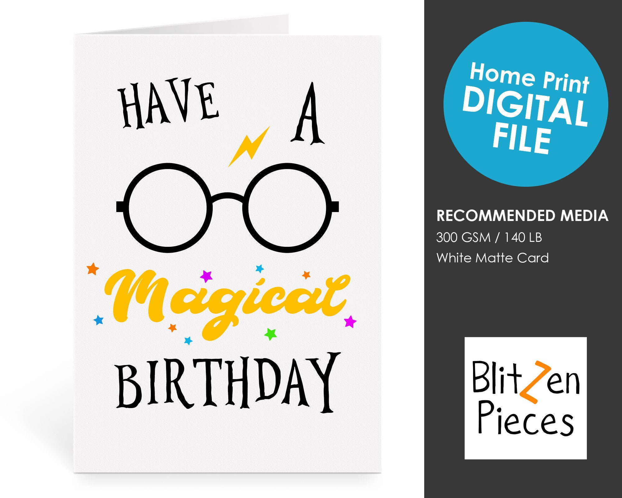 Have A Magical Birthday - Greeting Card Printable - Wizard - Harry Potter Inspired Magic in Free Printable Harry Potter Happy Birthday Card Printable