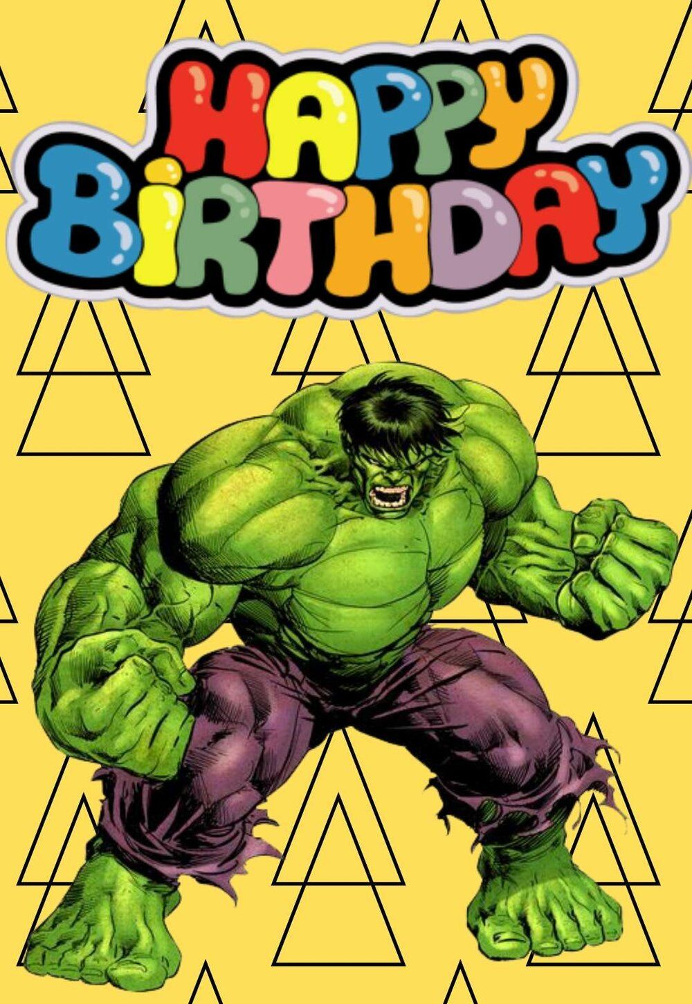 Hulk Birthday Card Printable Free