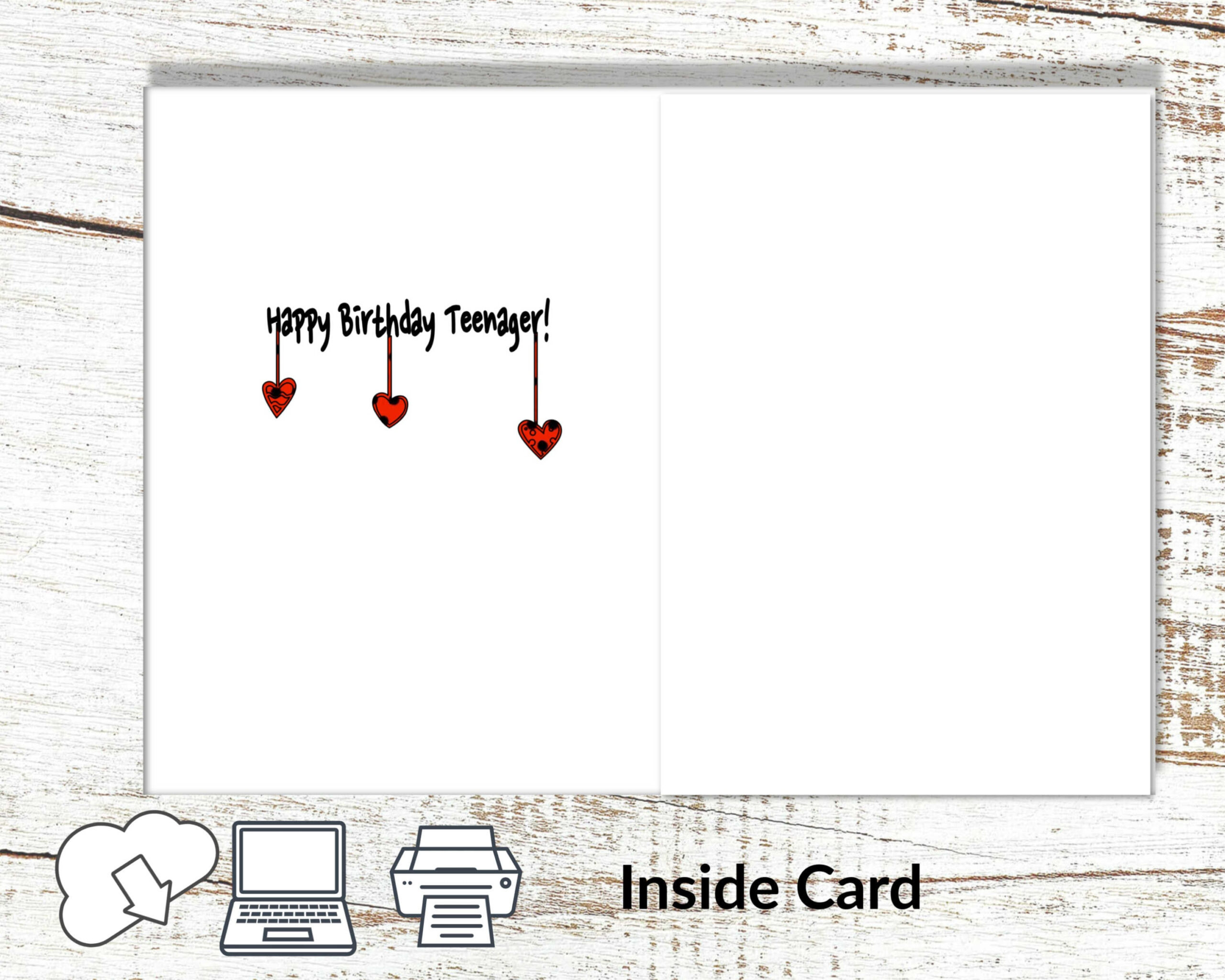 Instant Download 13Th Birthday Card To Print At Home Downloadable inside Teenage Birthday Cards Printable