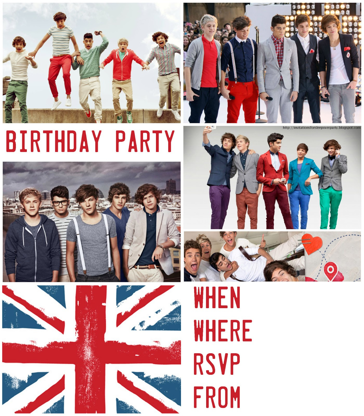 Invitations For Sleepover Party: Free One Direction Invitations throughout One Direction Birthday Cards Printable