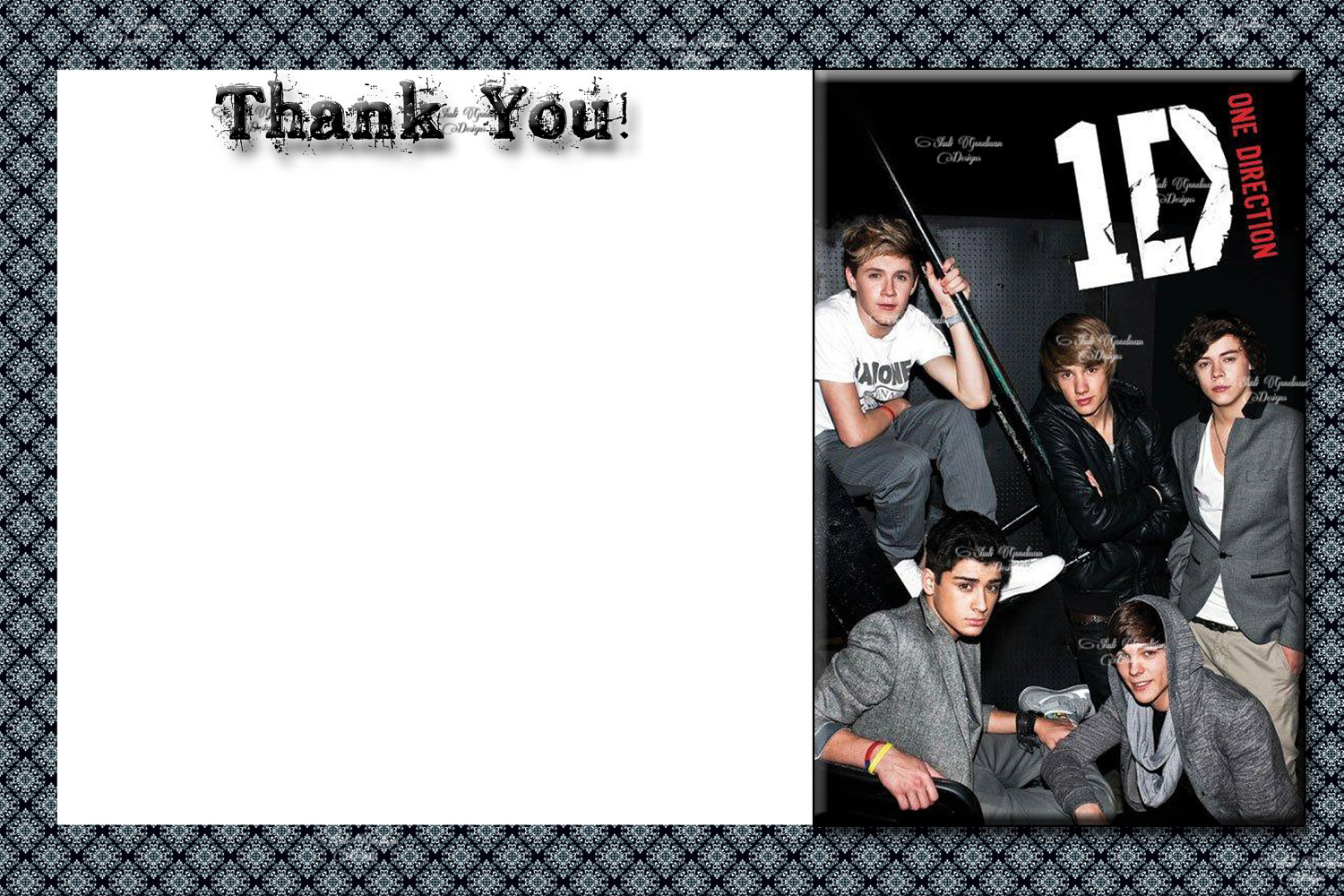 Invitations For Sleepover Party: Printable Thank You Card One intended for One Direction Birthday Cards Printable