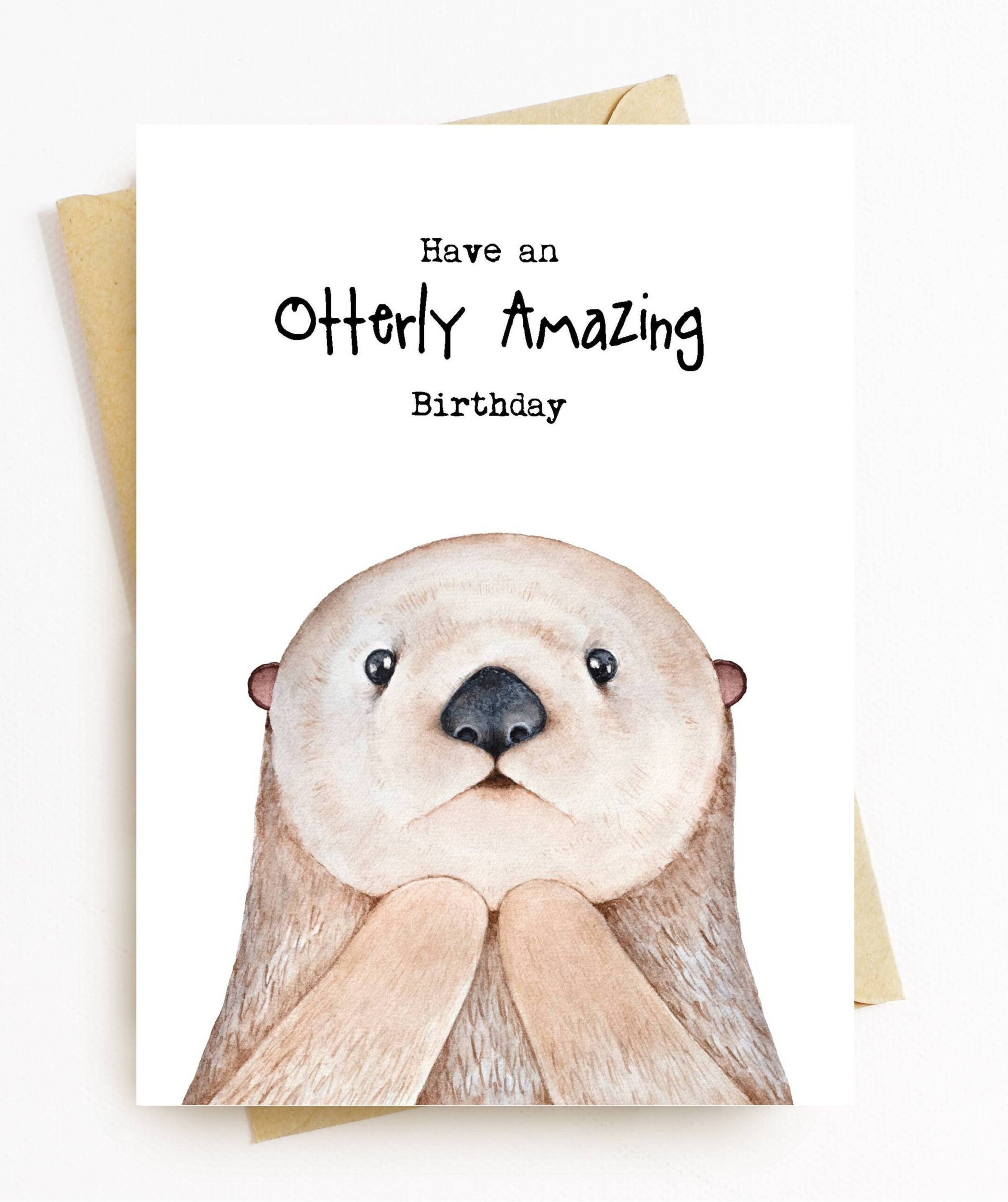 Je387 Cute Otter - Birthday Card - Have An Otterly Amazing Birthday with regard to Otter Birthday Card Printable