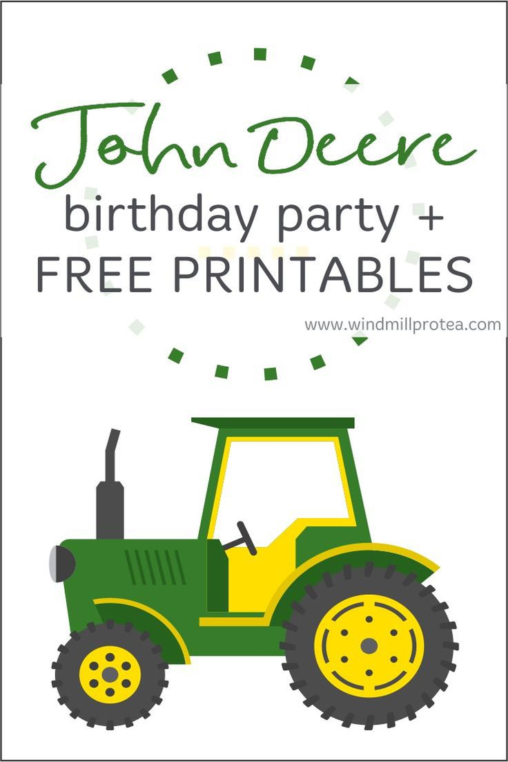 John Deere Birthday Party - Kids Parties - Windmill &amp;amp; Protea inside Free Printable Tractor Birthday Cards