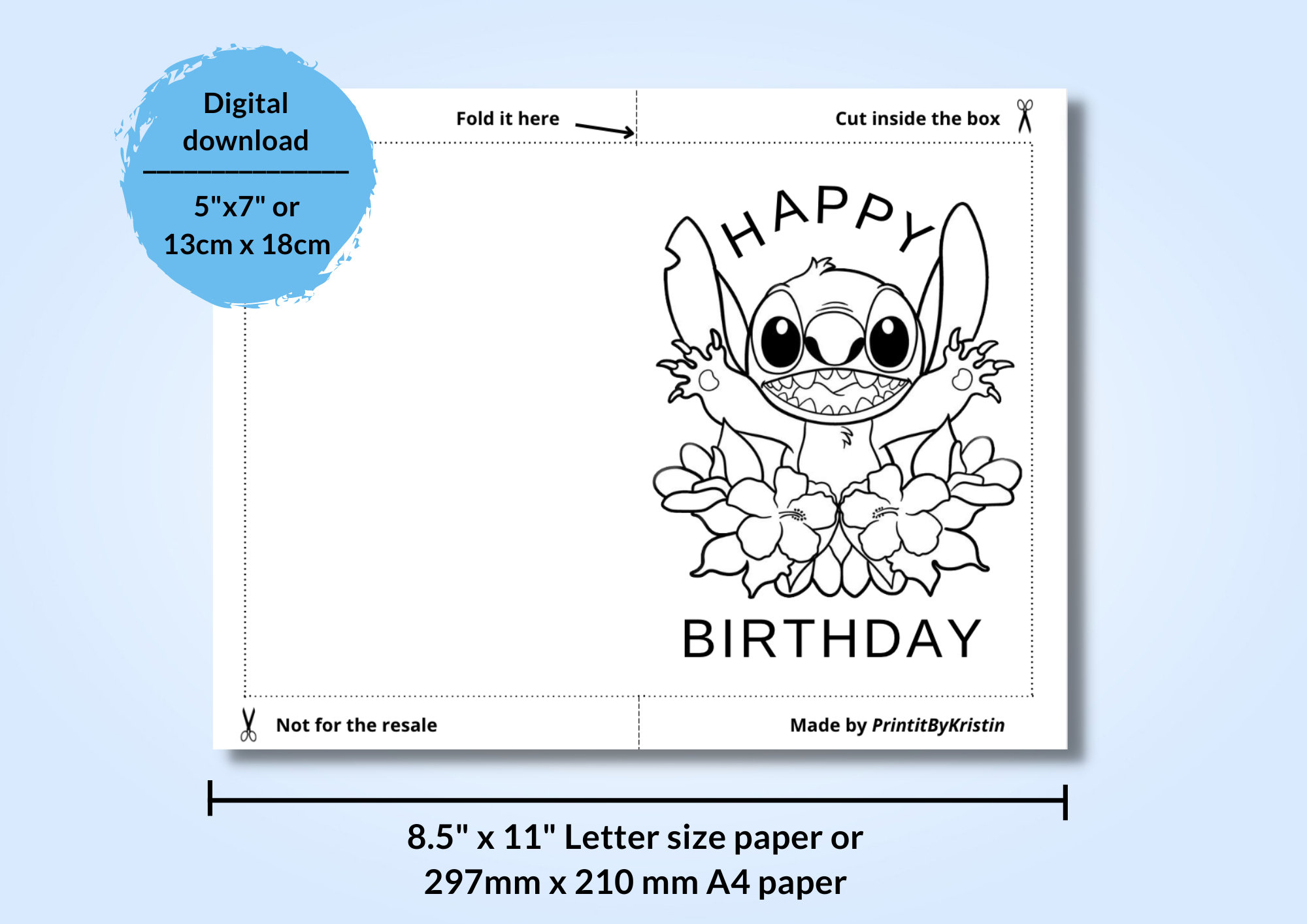 Lila And Stitch Printable Coloring Birthday Card. Coloring regarding Stitch Birthday Card Printable