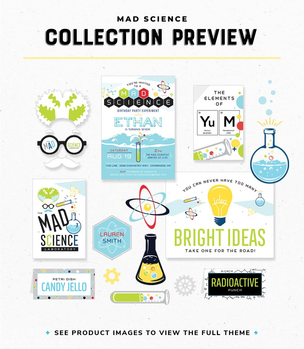 Mad Science Birthday Party Collection - Hostess With The Mostess® throughout Science Birthday Cards Printable