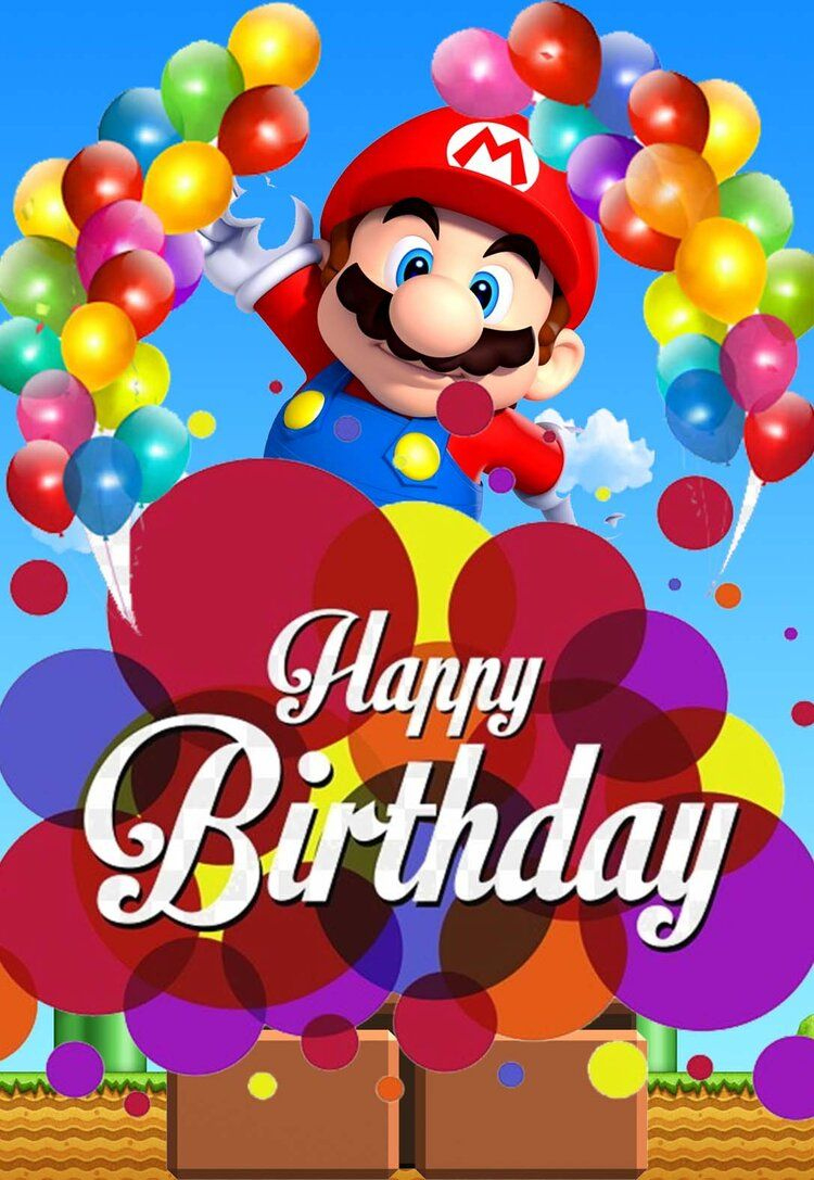 Mario Printable Birthday Cards (Free) — Printbirthday.cards for Mario Birthday Card Printable Free