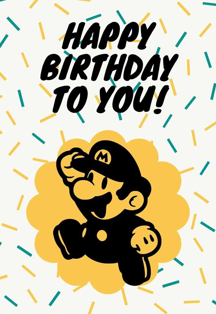 Mario Printable Birthday Cards (Free) — Printbirthday.cards within Free Printable Nintendo Birthday Cards