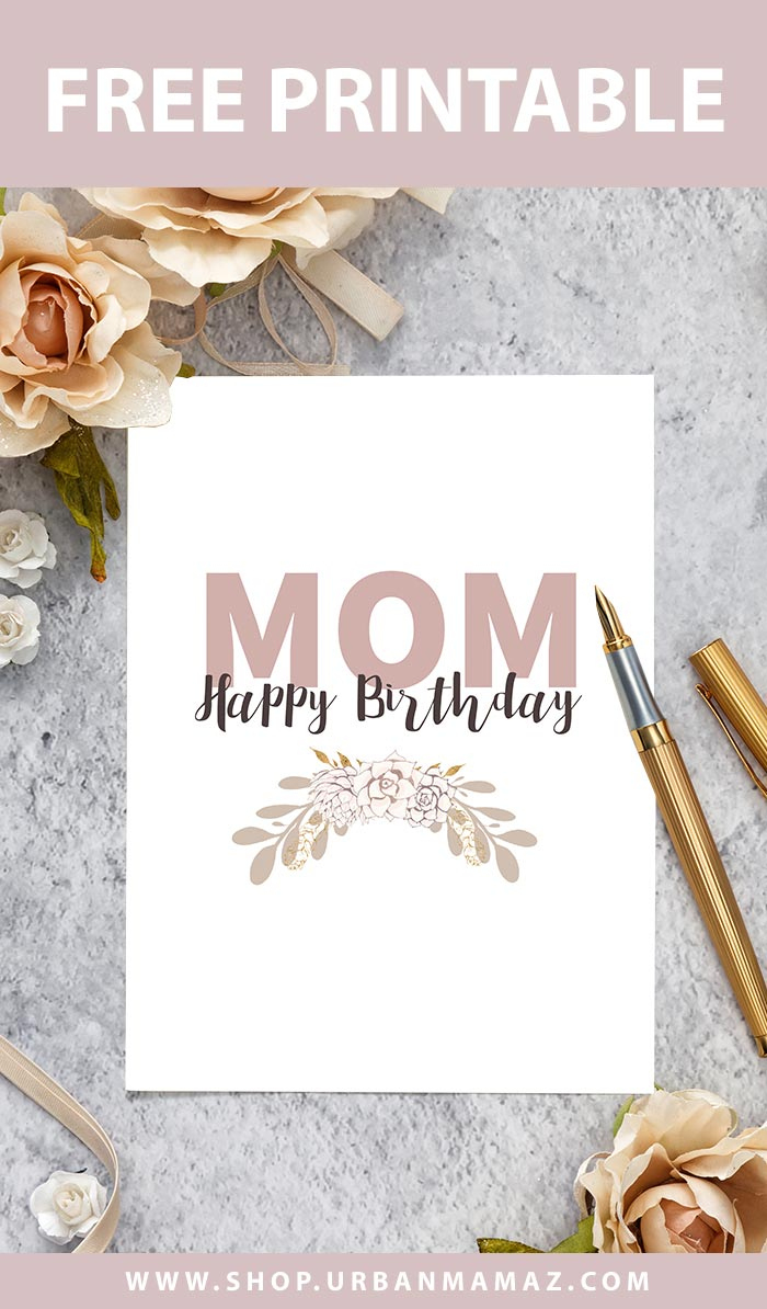 Mom Happy Birthday&amp;quot; - Free Printable Birthday Cards For Mom intended for Free Printable Birthday Cards For Mother