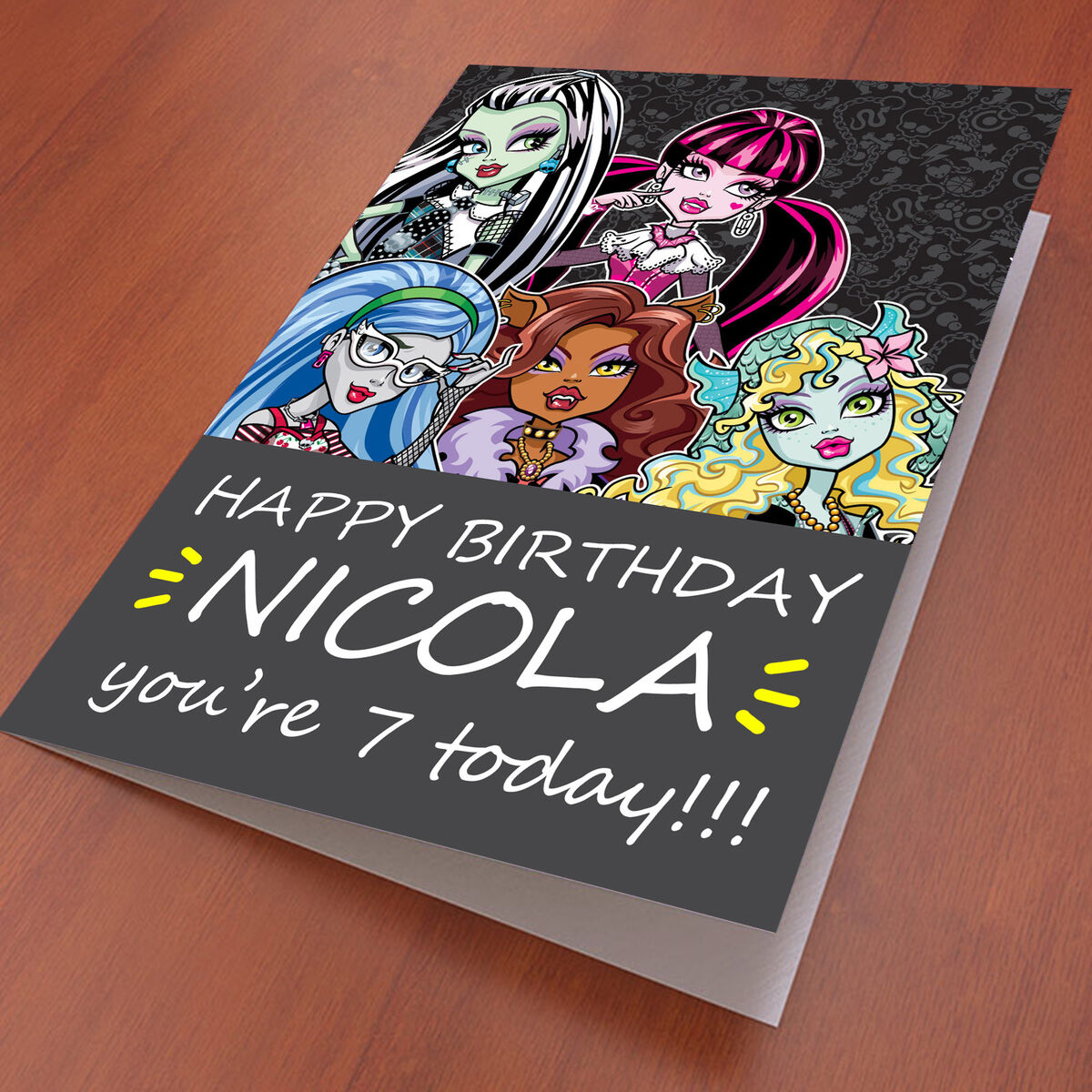 Monster High Birthday Card Professionally Printed And Personalised To Your Needs throughout Monster High Birthday Cards Printable