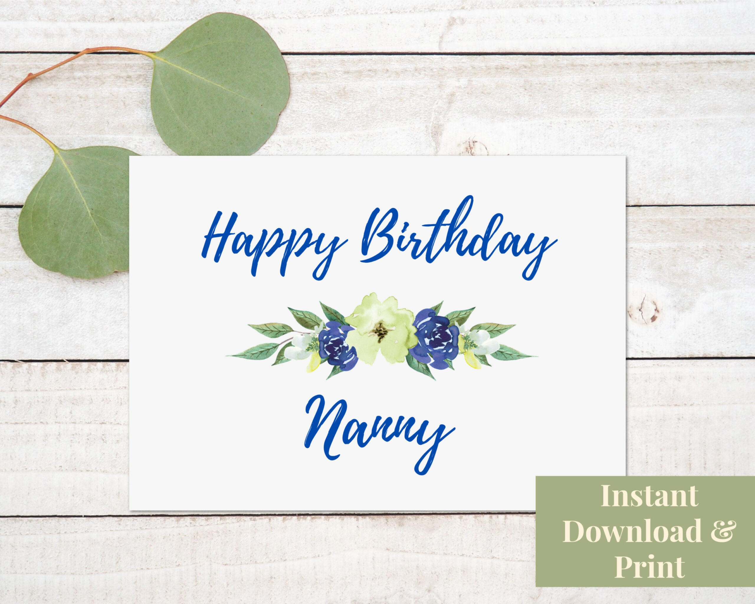 Nanny Birthday Card, Printable Digital Download - Etsy Australia throughout Happy Birthday Nanny Printable Card