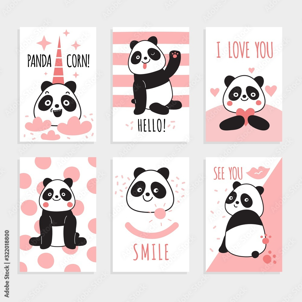 Panda Cards. Cute Chinese Bears, Happy Panda With Magic pertaining to Chinese Birthday Cards Printable