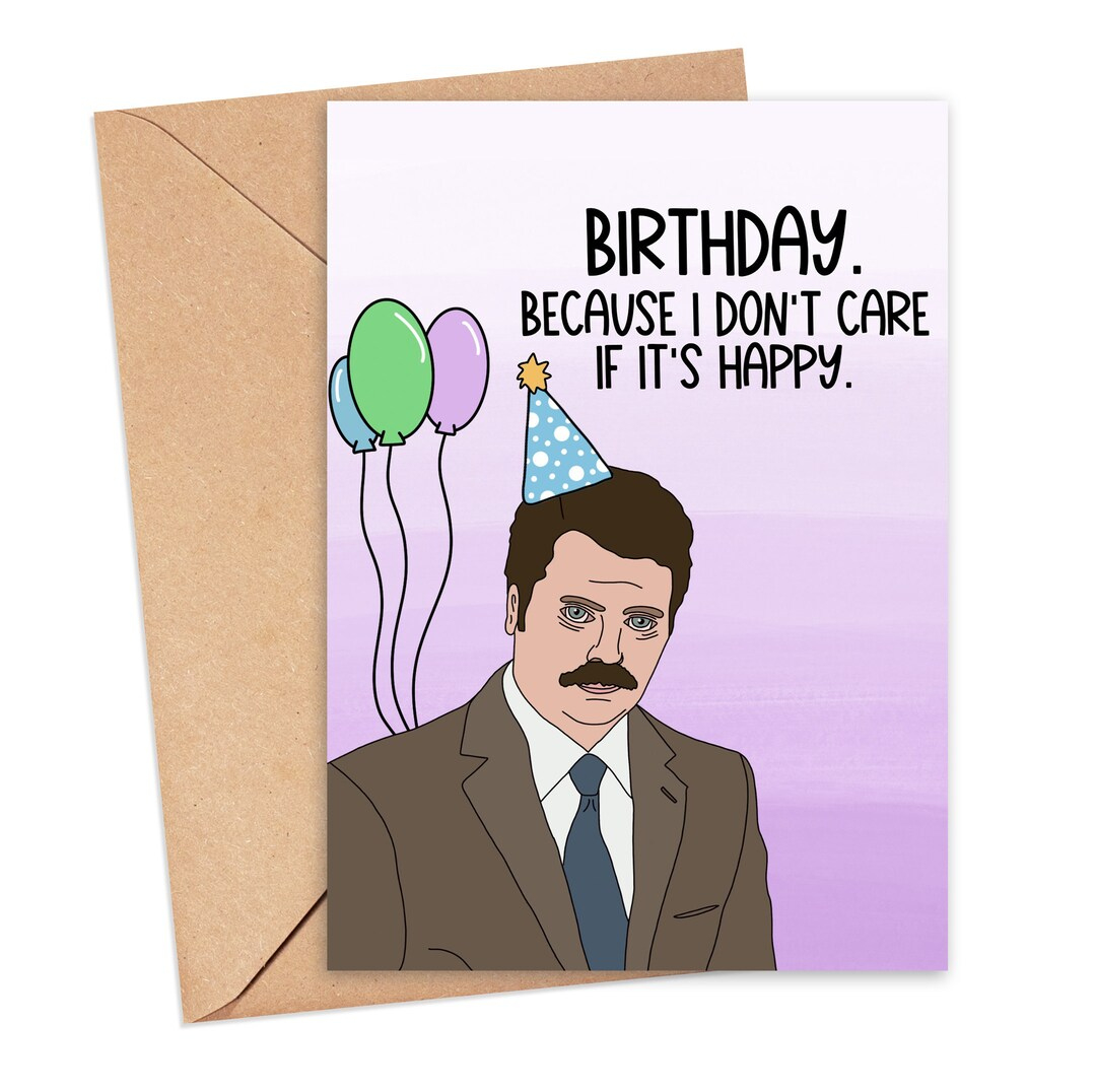 Parks And Rec Birthday Card, Ron Swanson Birthday Card, Funny Birthday Card, Parks And Recreation, Funny Ron Swanson Card, Funny Birthday - Etsy.de within Ron Swanson Birthday Card Printable