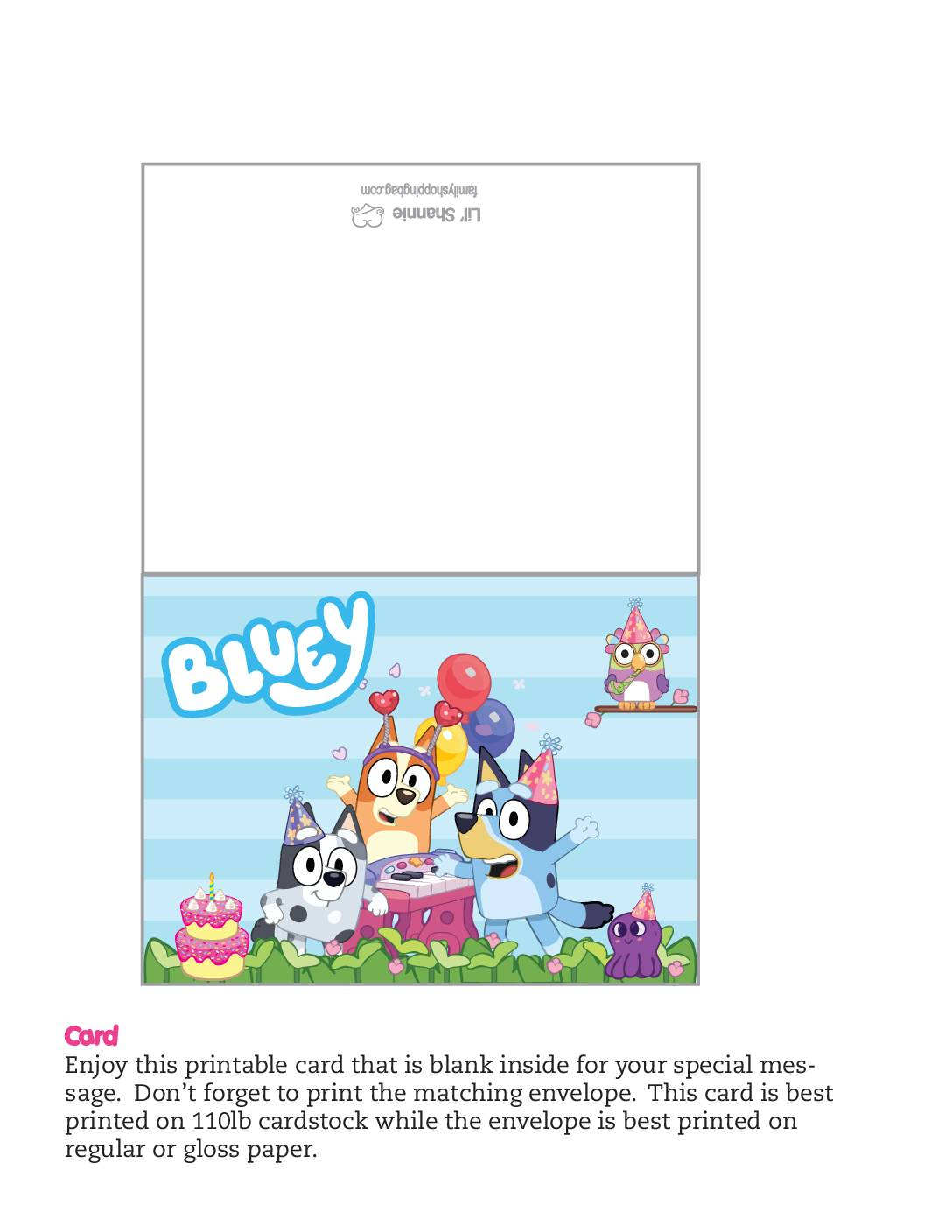 Party Sign Bluey within Free Printable Bluey Birthday Card