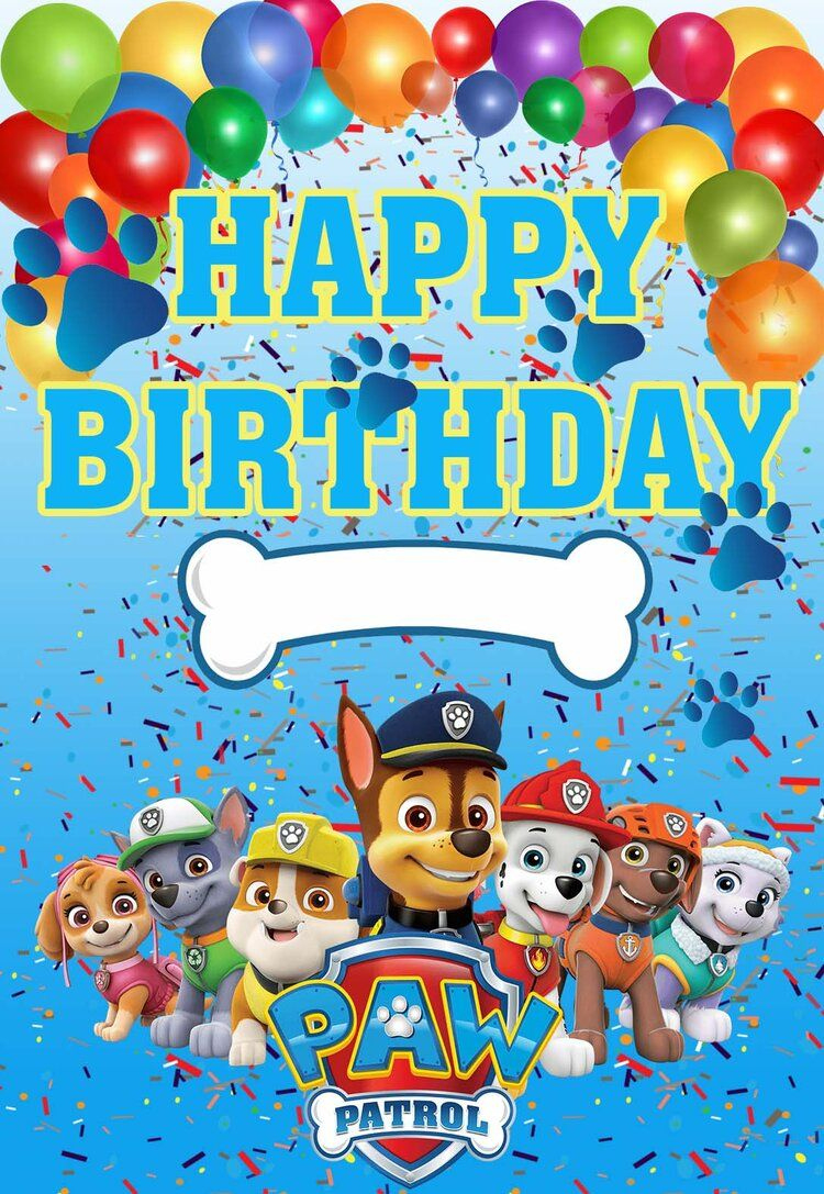 Paw Patrol Printable Birthday Cards — Printbirthday.cards for Paw Patrol Birthday Cards Free Printable