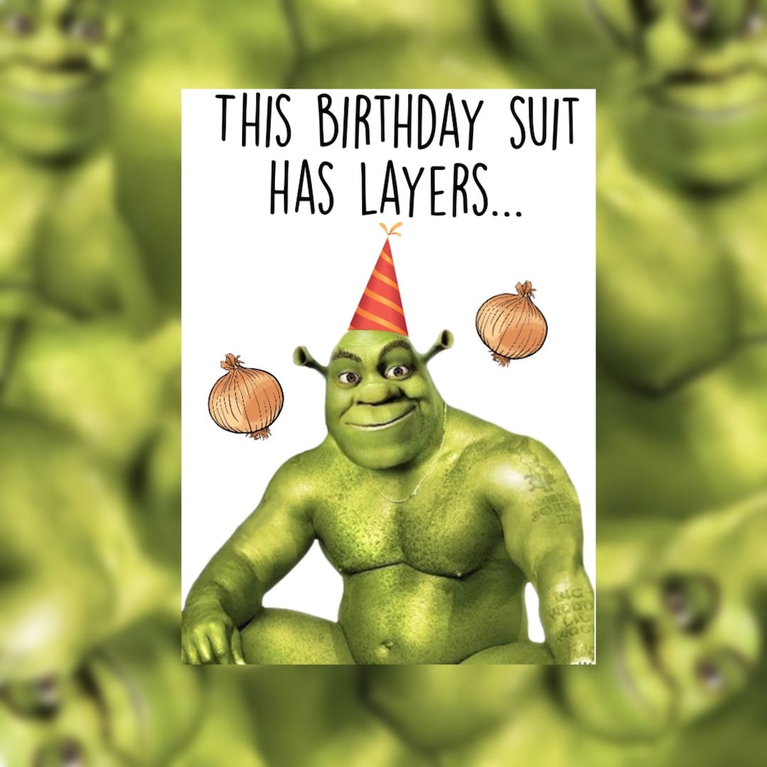 Pdf Shrek Funny Printable Birthday Card Mature - Etsy Sweden intended for Shrek Birthday Card Printable